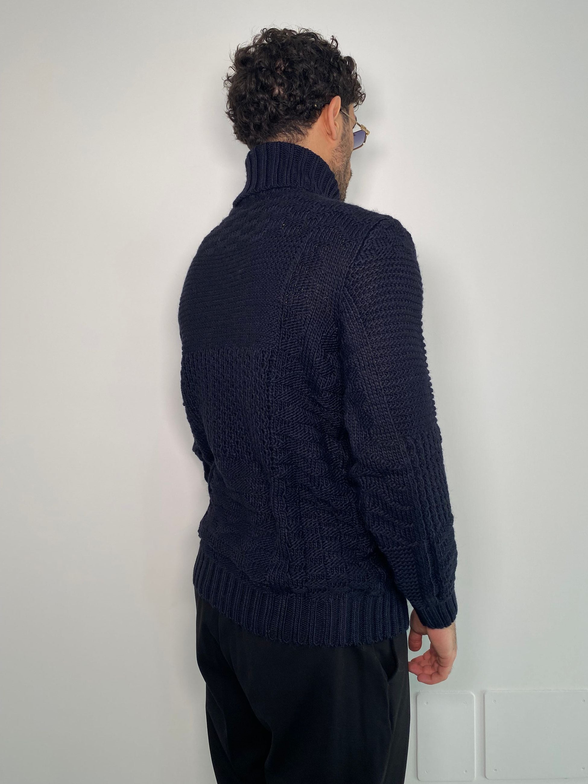 MAGLIA DOLCEVITA IN MISTO LANA TRAMA MULTITRECCE - REGULAR FIT