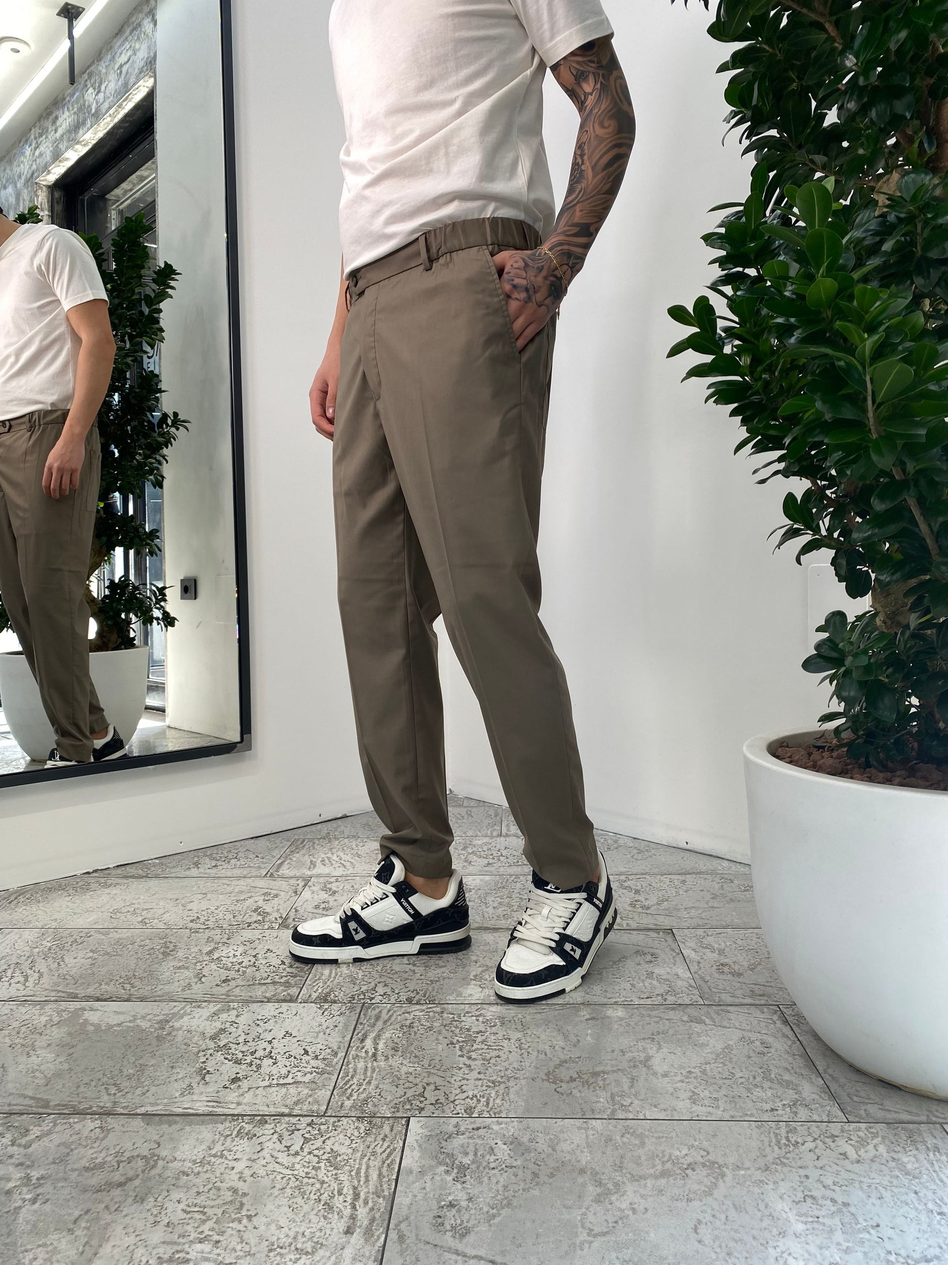 PANTALONE DA COORDINATO IN TESSUTO ELEGANTE CON COULISSE IN VITA - RELAXED FIT PSE1396SS.FAN
