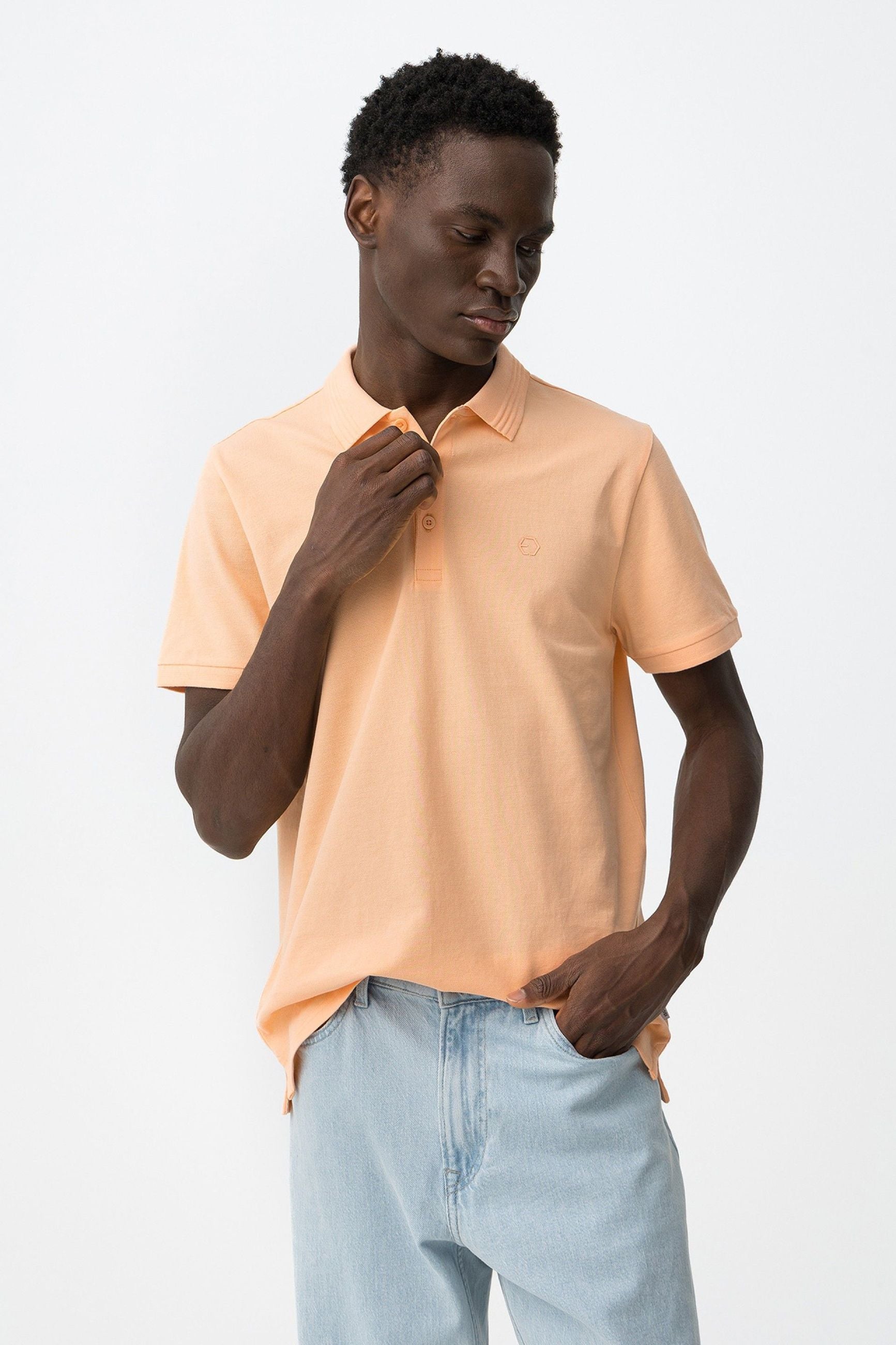 POLO MANNING_2 IN 100% COTONE PIQUET CON LOGO LATO CUORE TONO SU TONO - REGULAR FIT 10050806.ROSE