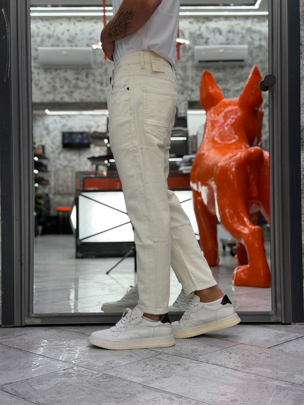 PANTALONE COOPER 5 TASCHE IN VELLUTO A COSTE - CARROT CROPPED FIT GL6227Q-F26.PAN