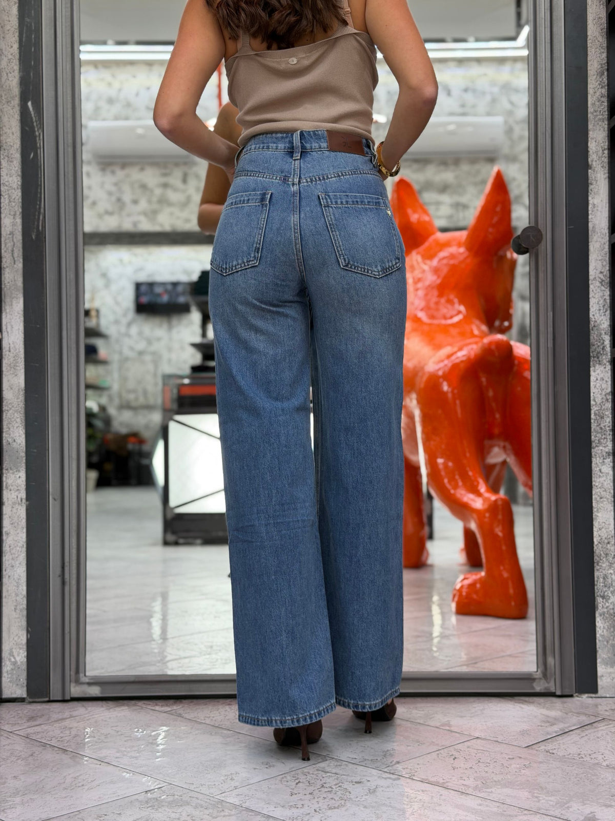 JEANS EMMA MEDIUM WASH - WIDE LEG FIT GLD8026M