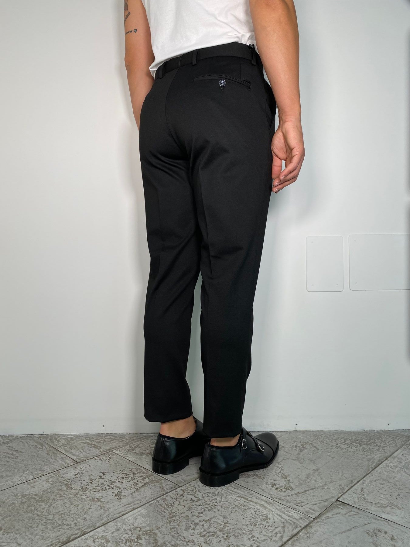 PANTALONE DA COMPLETO IN TESSUTO PUNTO MILANO ELASTICIZZATO - REGULAR FIT