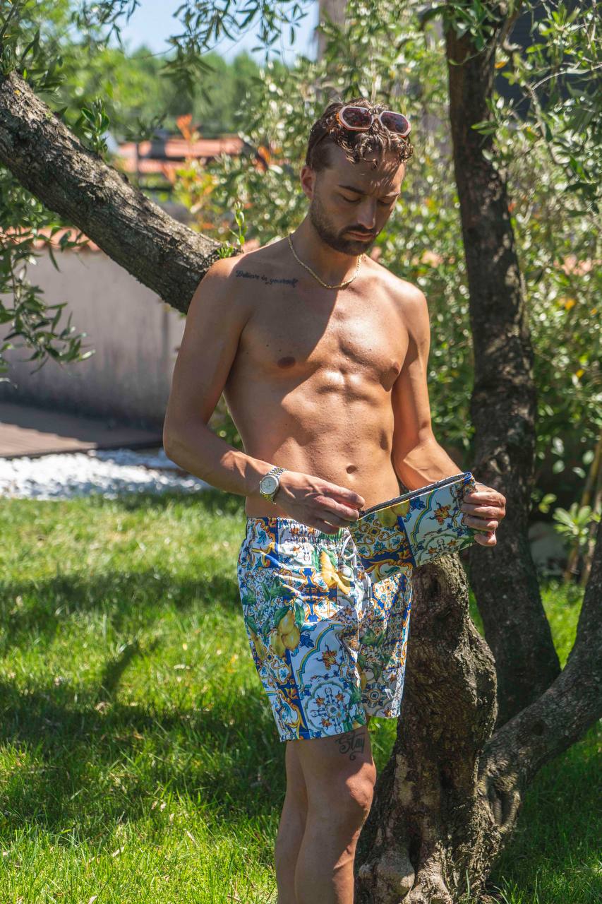 COSTUME MODELLO BOXER FANTASIA MAIOLICA CAPRESE E LIMONI - REGULAR FIT