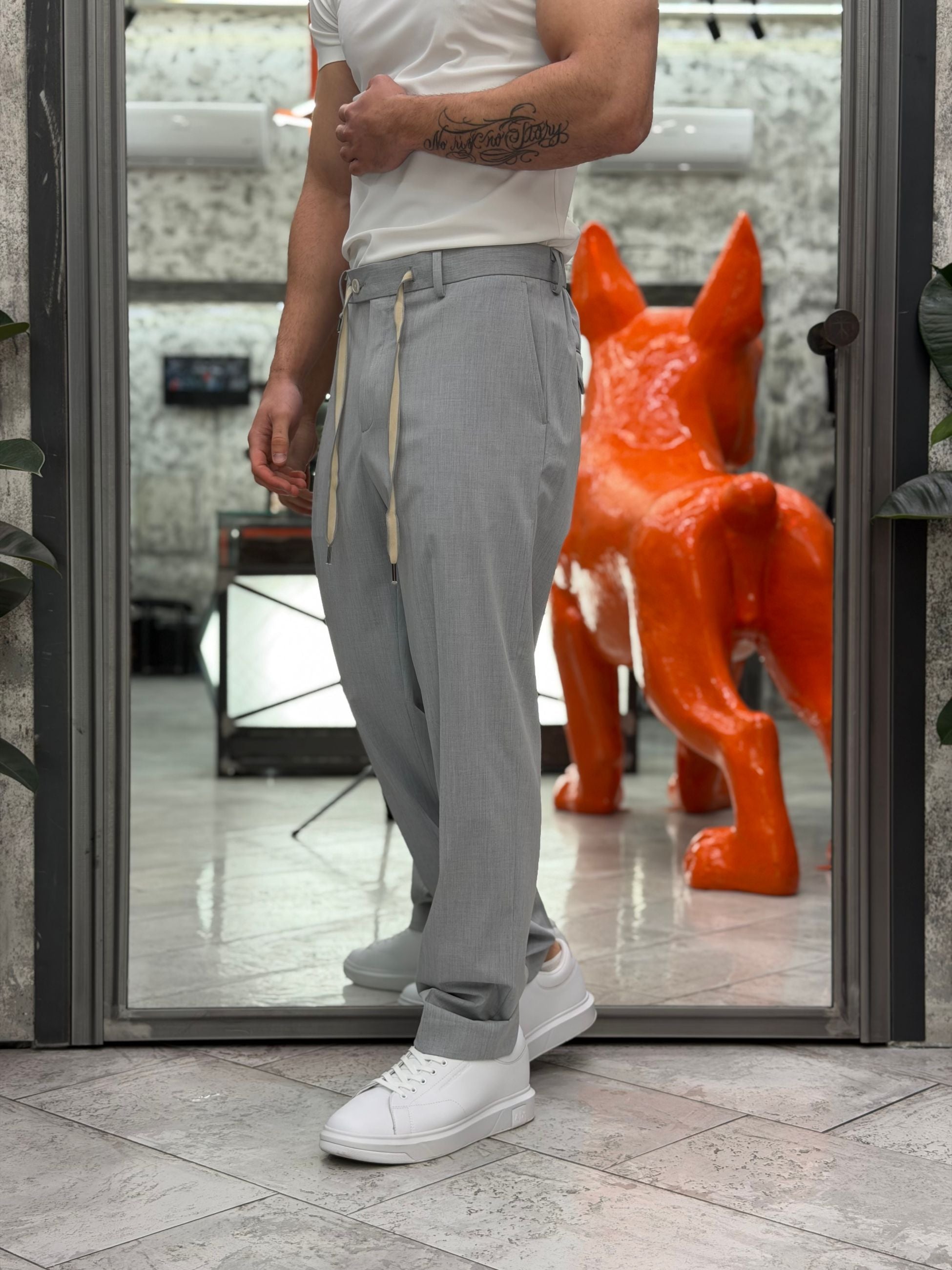 PANTALONE TASCA AMERICA CON COULISSE IN VITA IN TESSUTO ELEGANTE - REGULAR FIT PSE1506SS.PER