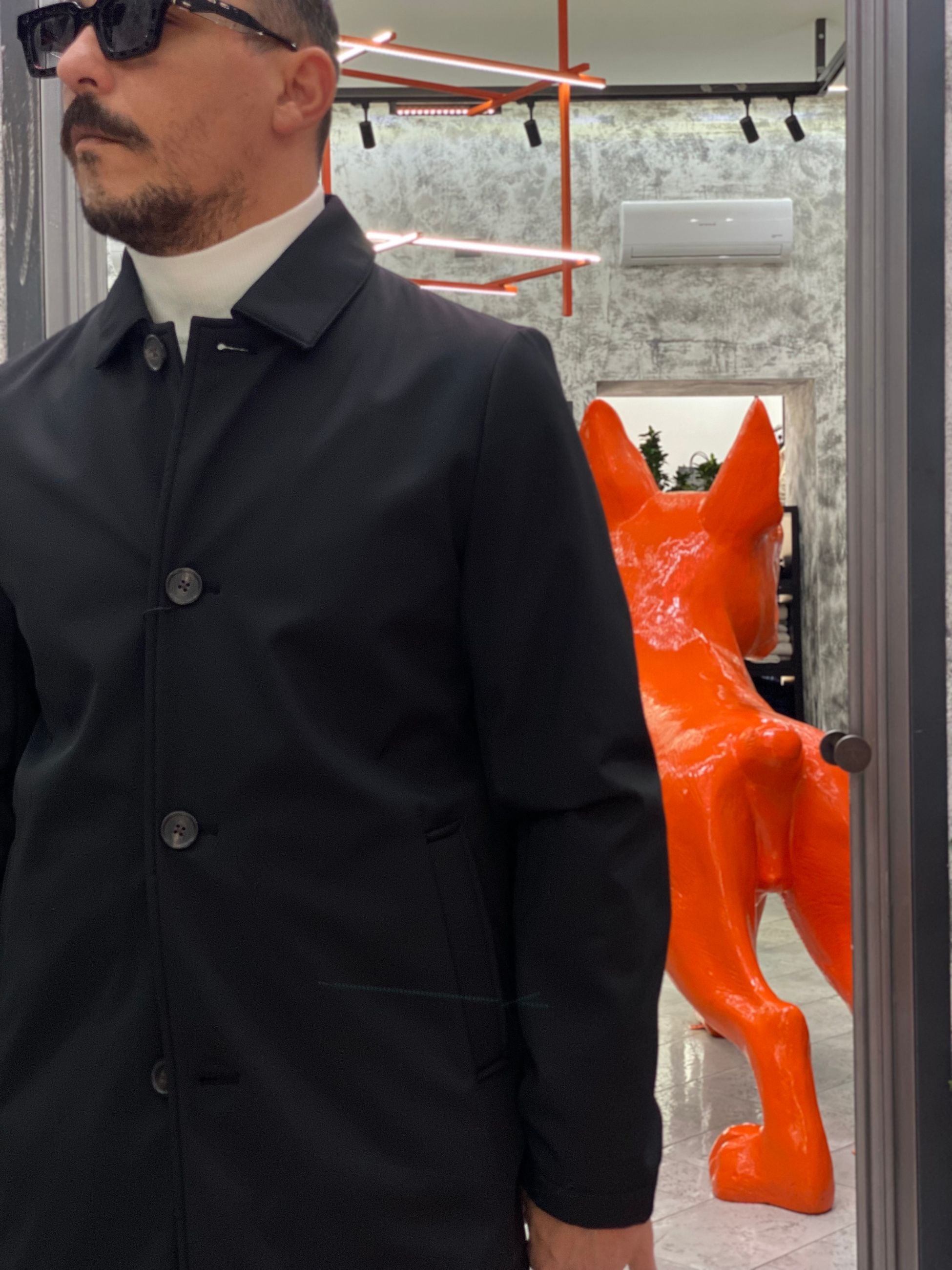 TRENCH IN TESSUTO SOFTSHELL ED INTERNO IN PILE - REGULAR FIT MK9940063.NER
