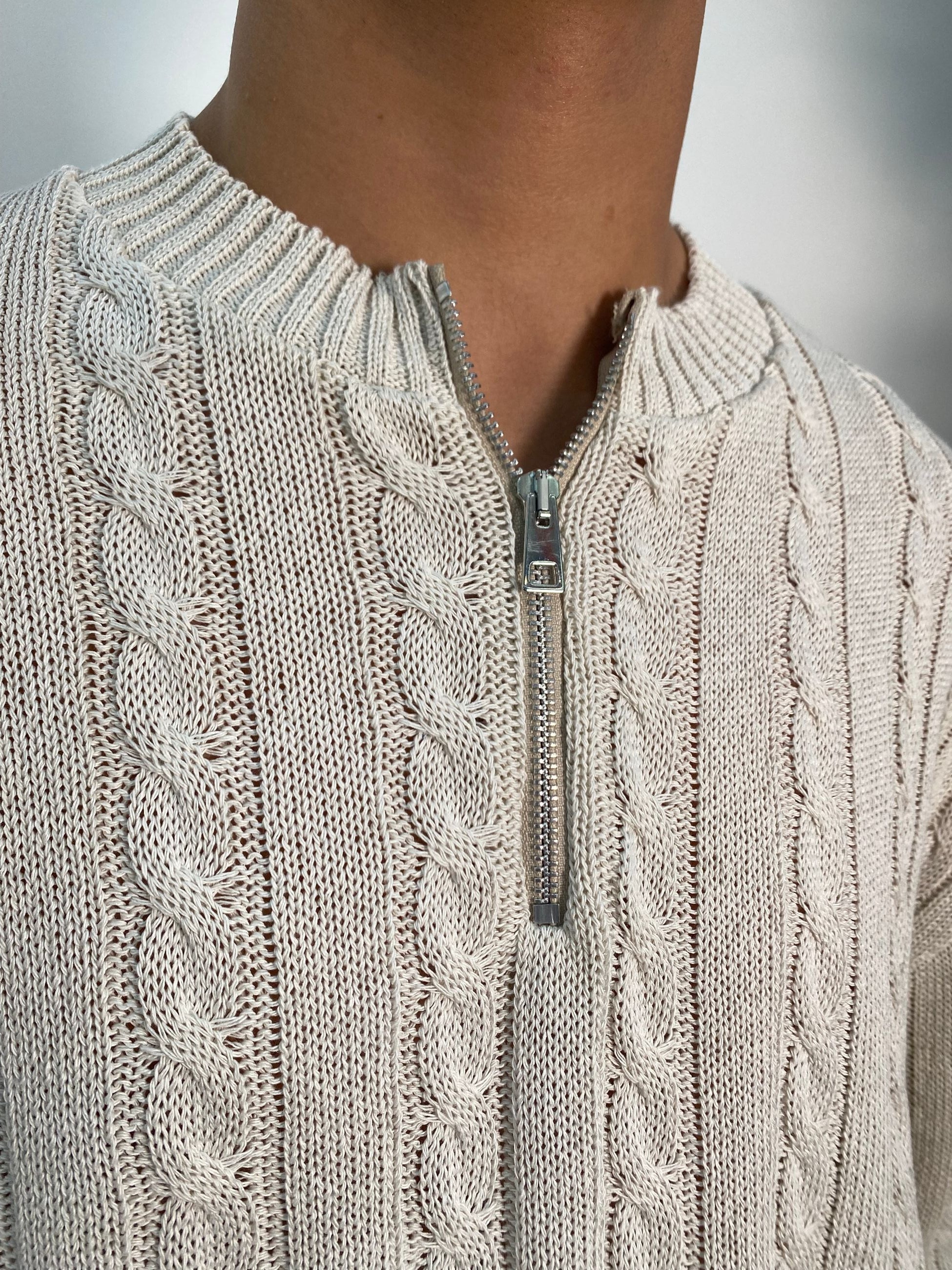MAGLIA SERAFINO MANICA CORTA IN FILO CON MEZZA ZIP - OVER CROPPED FIT AC559.AVO