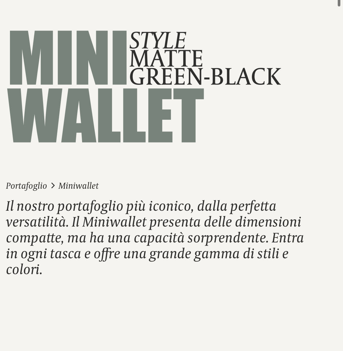 MINIWALLET PORTA CARTE E BANCONOTE IN MORBIDA PELLE OPACA MM-GREEN-BLACK
