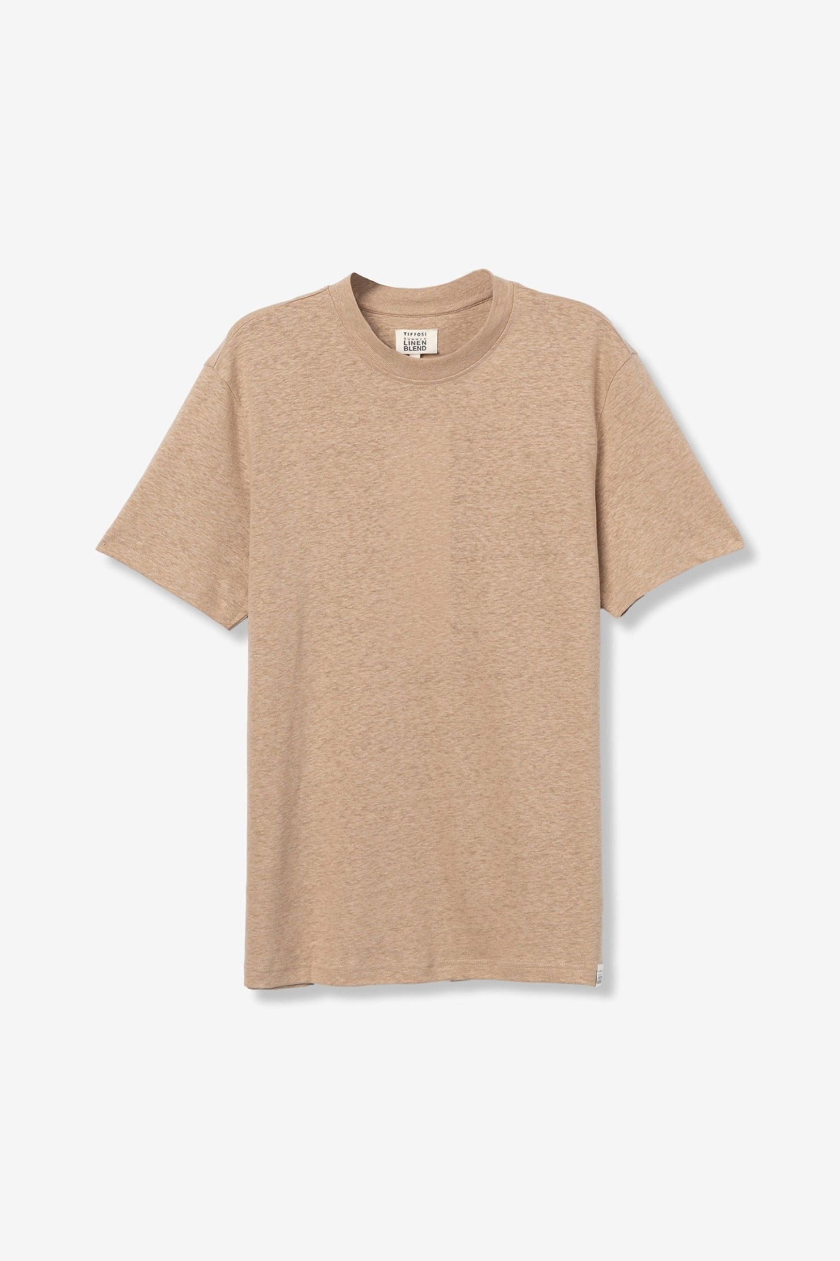 T-SHIRT FRANK IN MISTO LINO/COTONE - REGULAR FIT 10065748.BEI