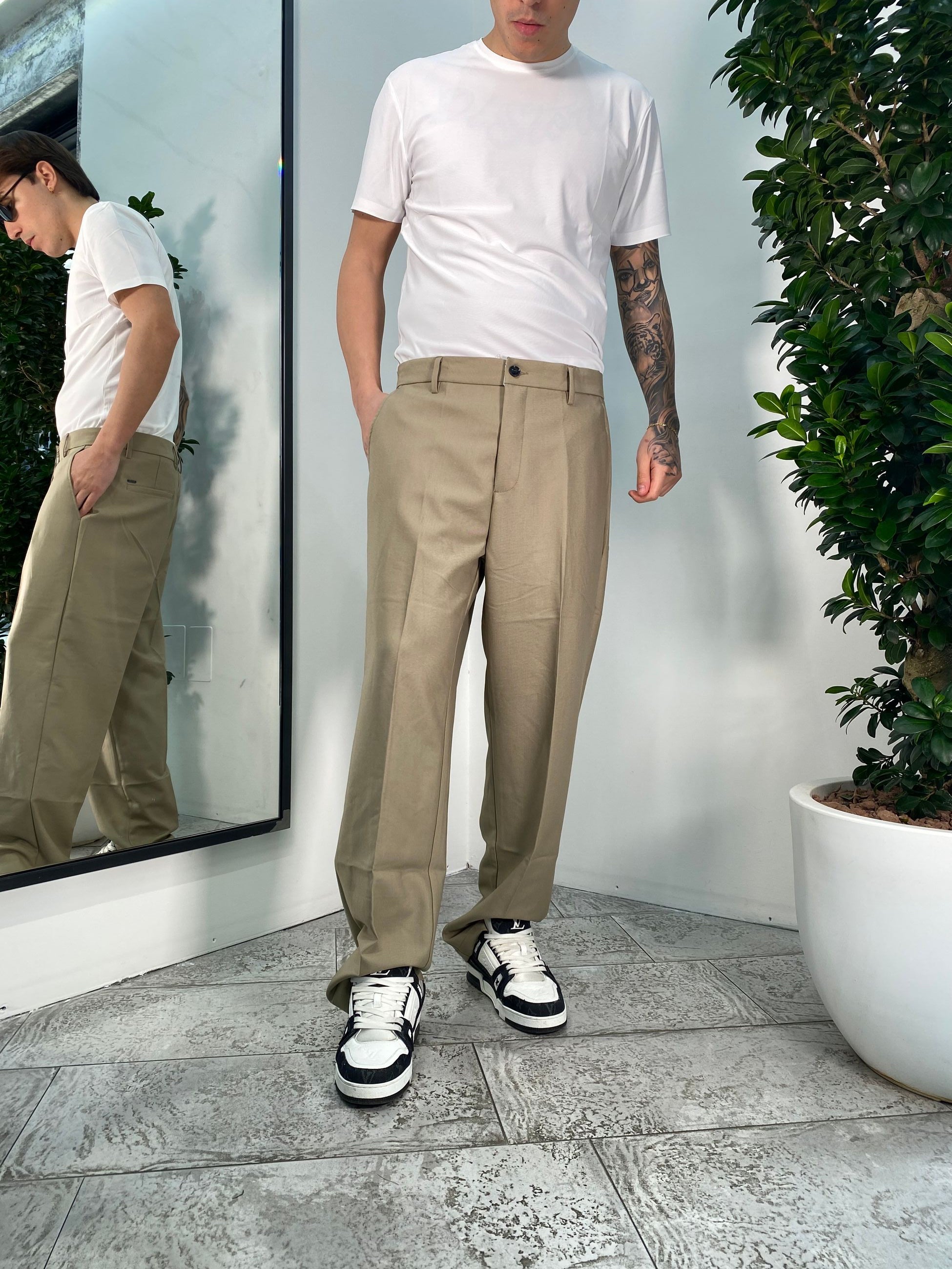 PANTALONI OLIVER TASCA AMERICA WIDE LEG - RELAXED FIT GL5163BD.BEI