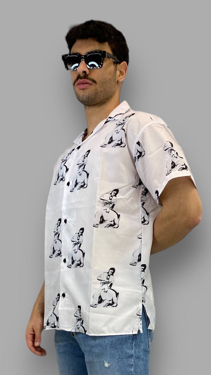 CAMICIA MEZZA MANICA FANTASIA OLD BARBER - OVER FIT