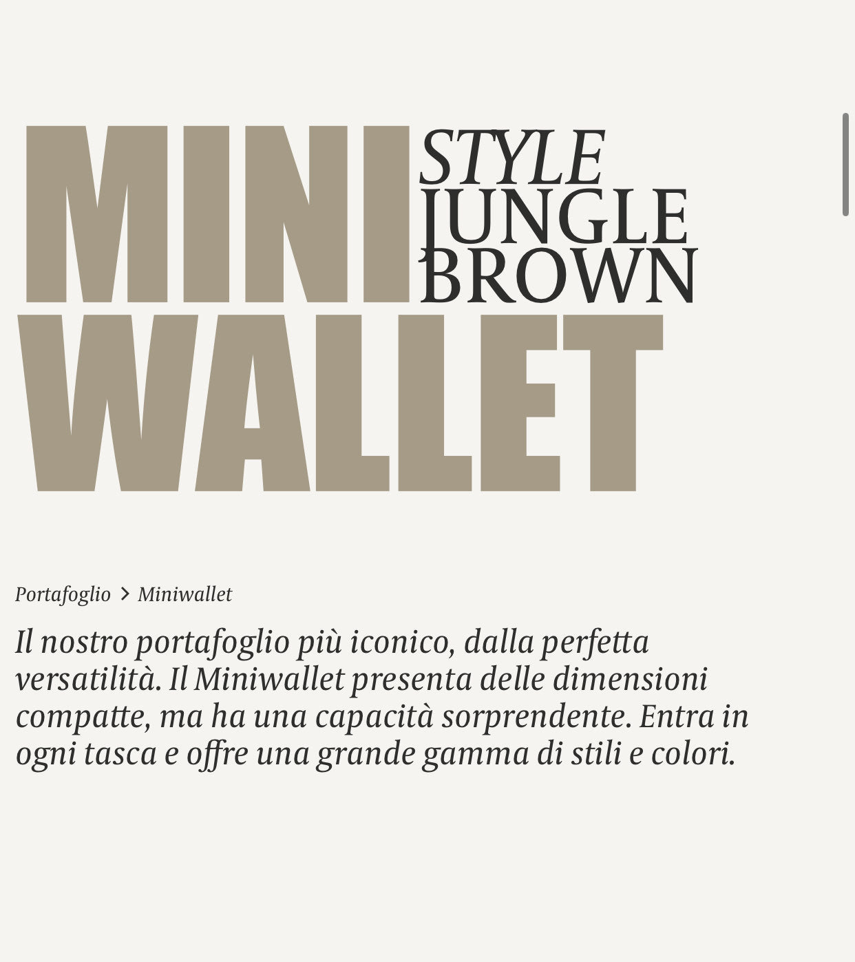 MINIWALLET PORTA CARTE E BANCONOTE IN PELLE CON RILIEVO MIMETICO MULTICOLORE MJU-BROWN