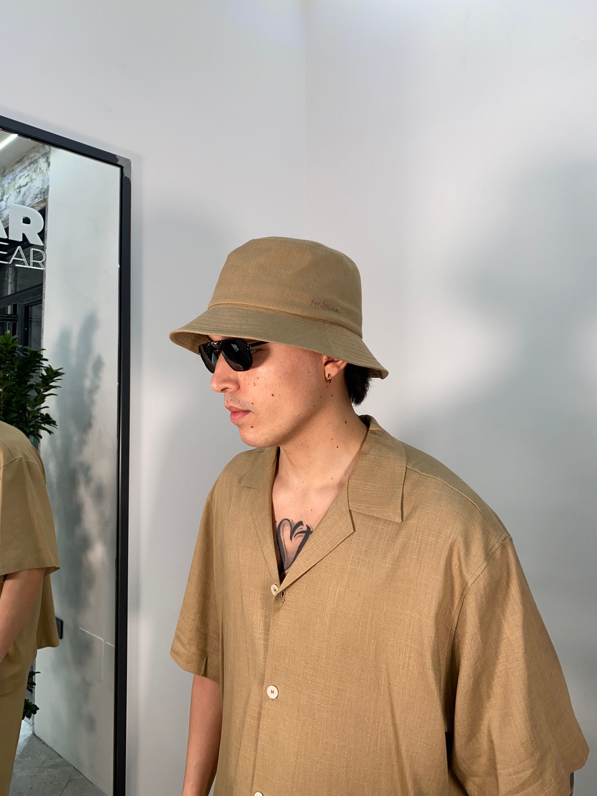 CAPPELLO BUCKET IN MISTO LINO CAP3375