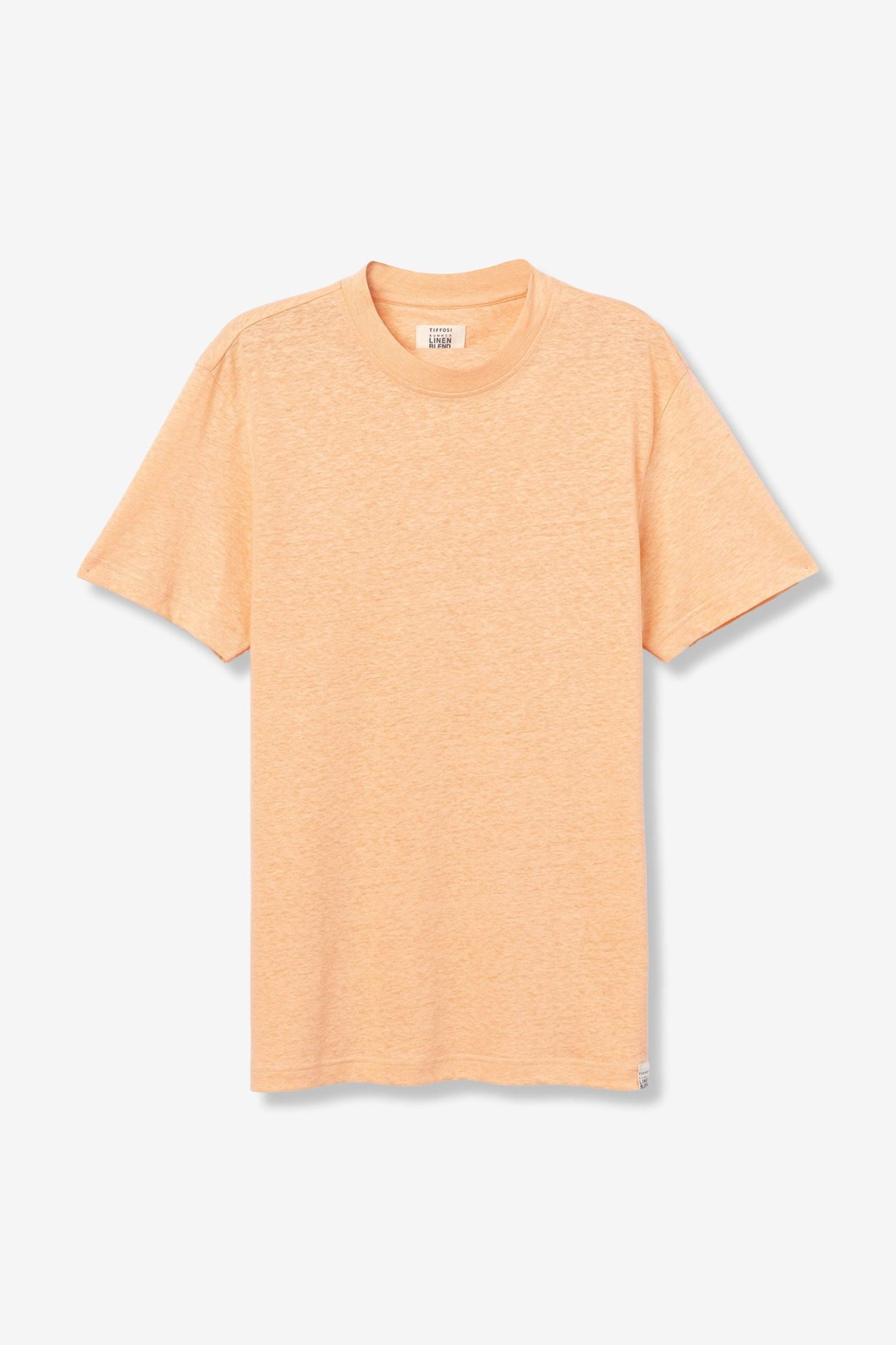 T-SHIRT FRANK IN MISTO LINO/COTONE - REGULAR FIT 10065748.ROS