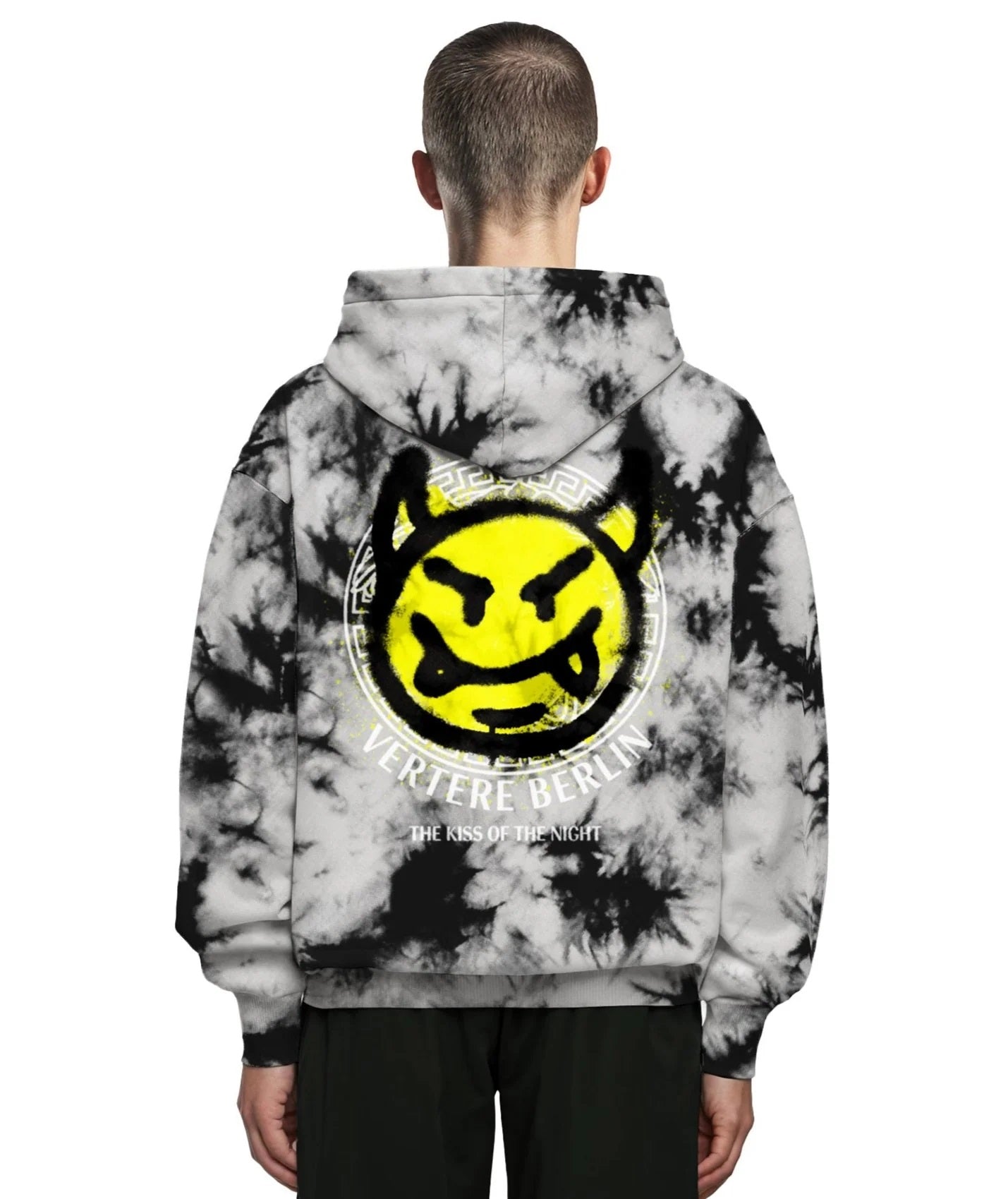 FELPA UNISEX CON CAPPUCCIO EFFETTO TIE DYE DEVIL THE KISS OF THE NIGHT - RELAXED FIT