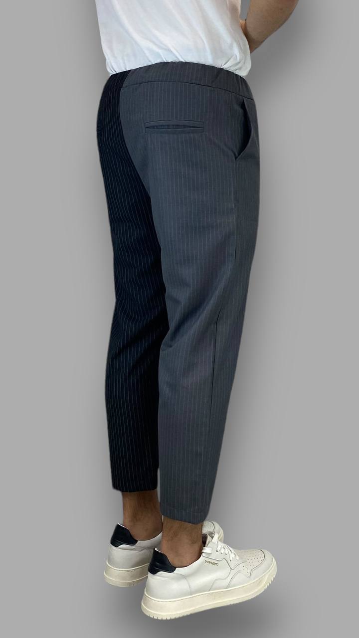 PANTALACCIO GESSATO BICOLOR IN TESSUTO ELEGANTE - REGULAR FIT