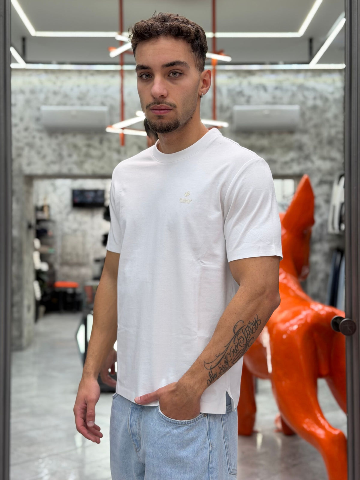 T-SHIRT NO STIRO IN TESSUTO SUPER STRETCH - SLIM FIT MK2910095.BIA