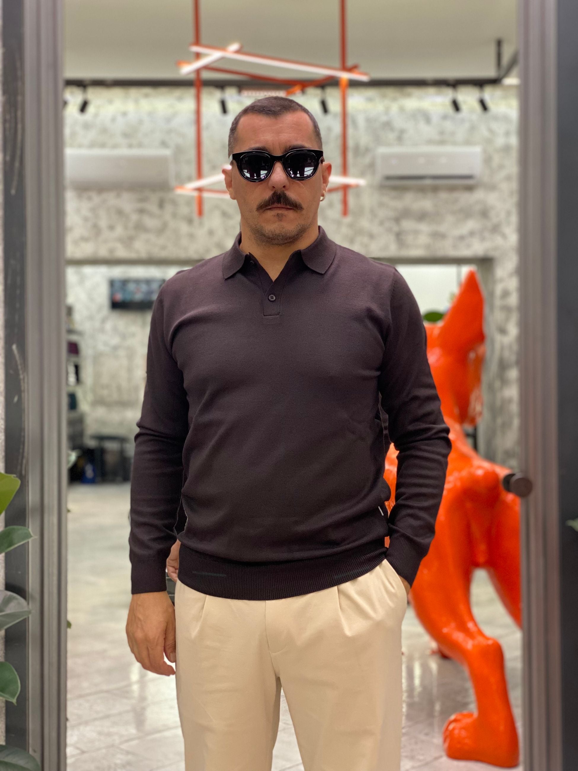 POLO MANICA LUNGA 2 BOTTONI IN MORBIDA VISCOSA - REGULAR FIT MI3057SS.MOR