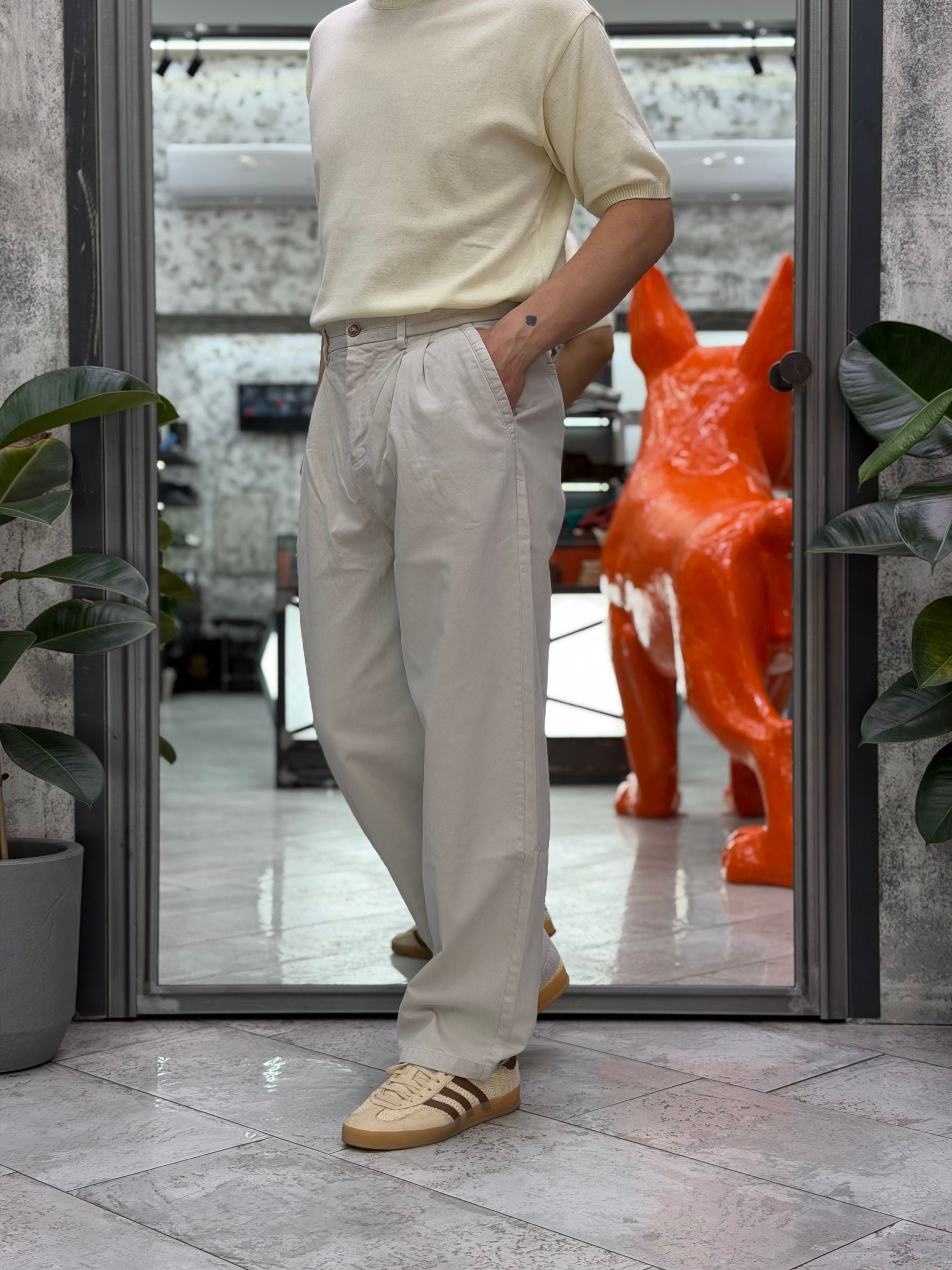 PANTALONE TASCA AMERICA CON PINCE E COULISSE IN VITA - RELAXED FIT GL5215BD.SAB