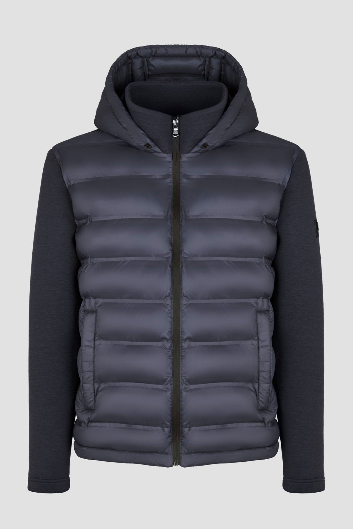 GIUBBINO GUNN CON CAPPUCCIO IN TESSUTO COMBINATO SCUBA-BONDED ELASTICIZZATO - COMFORT FIT CN.G225326.BLU