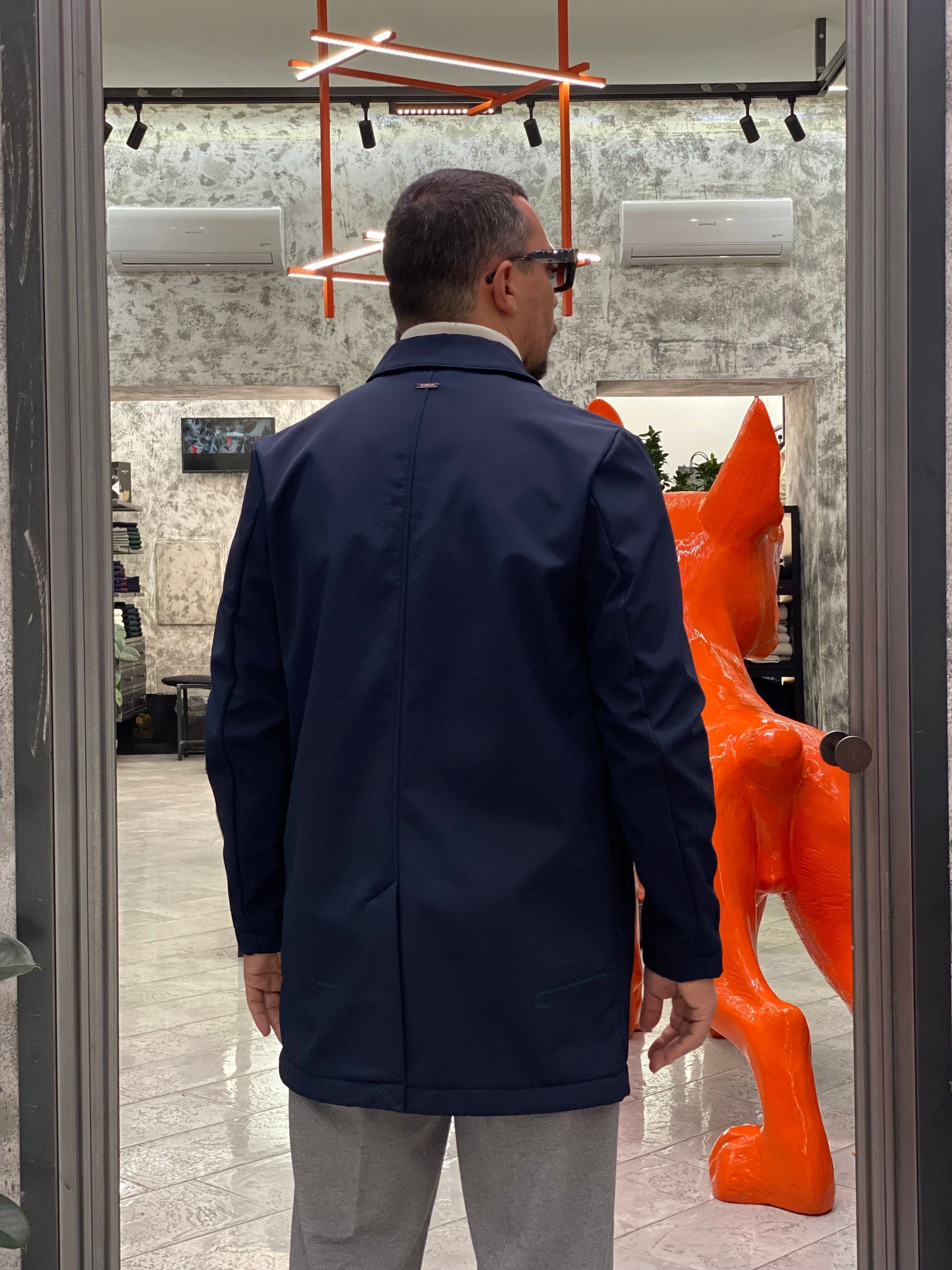 TRENCH IN TESSUTO SOFTSHELL ED INTERNO IN PILE - REGULAR FIT MK9940063.BLU