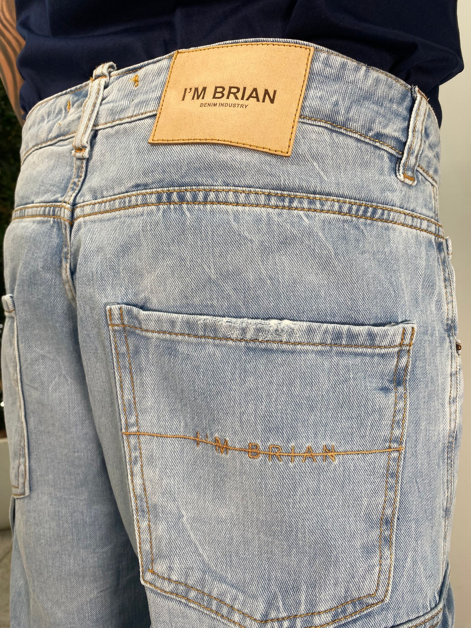 JEANS CARGO IN TELA FISSA CON TASCONI LAVAGGIO CHIARO - RELAXED FIT FRED L11/25