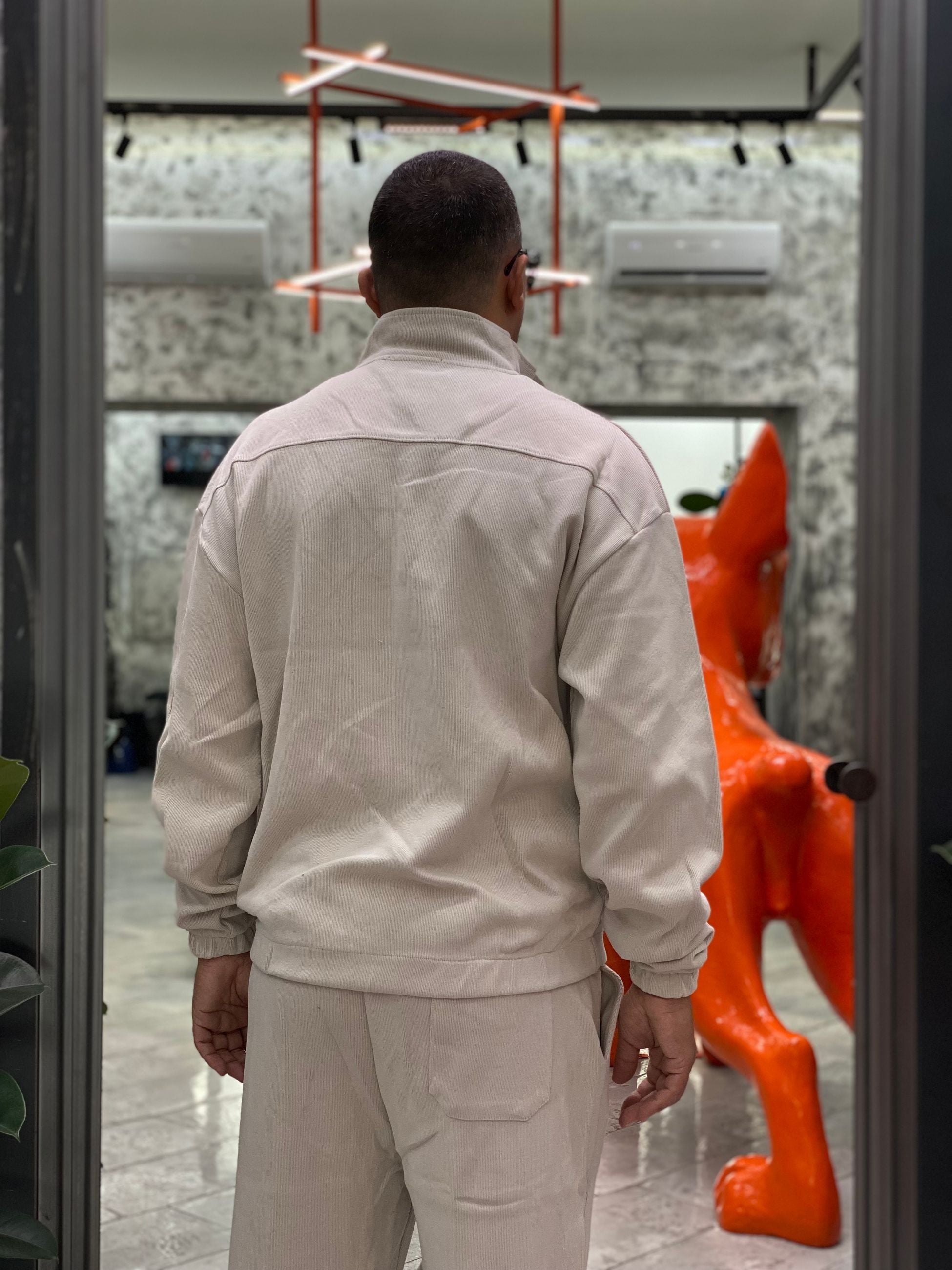 FELPA MEZZA ZIP CON ELASTICO AL FONDO - RELAXED FIT GL227SX.ICE