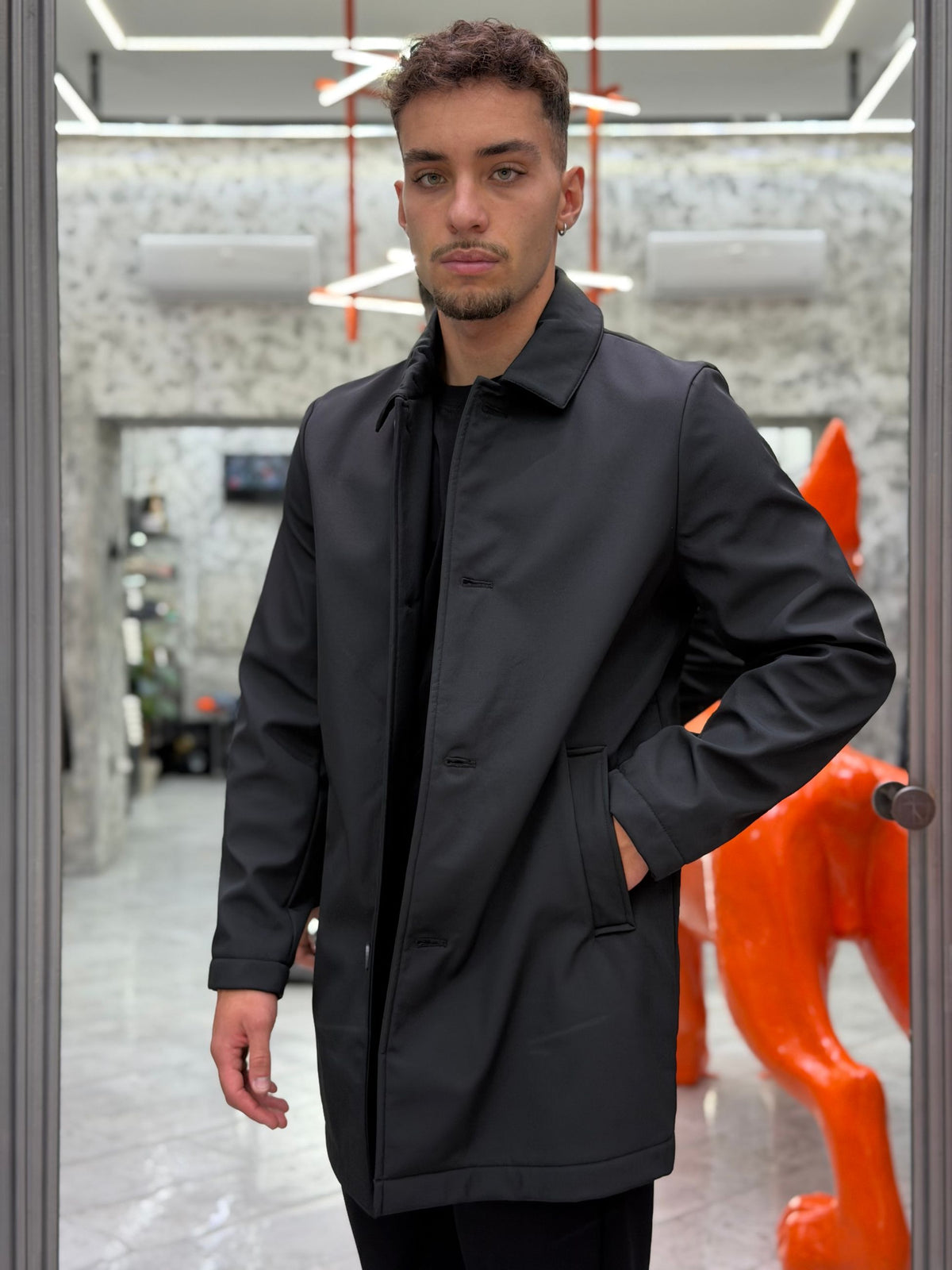 TRENCH IN TESSUTO SOFTSHELL ED INTERNO IN PILE - REGULAR FIT MK9940063-26.NER