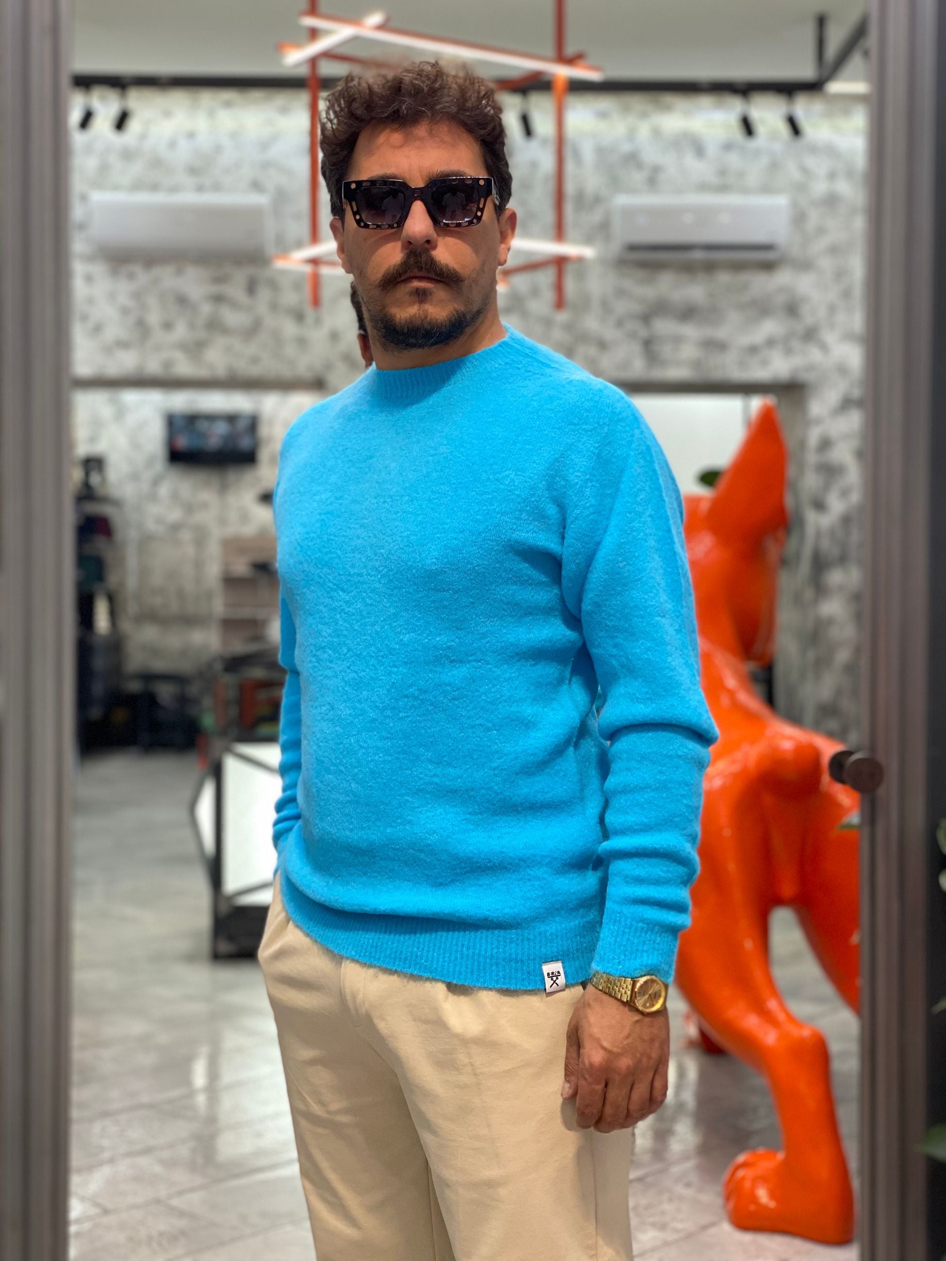 MAGLIA GIROCOLLO IN LANA MOHAIR - REGULAR FIT M252037-150