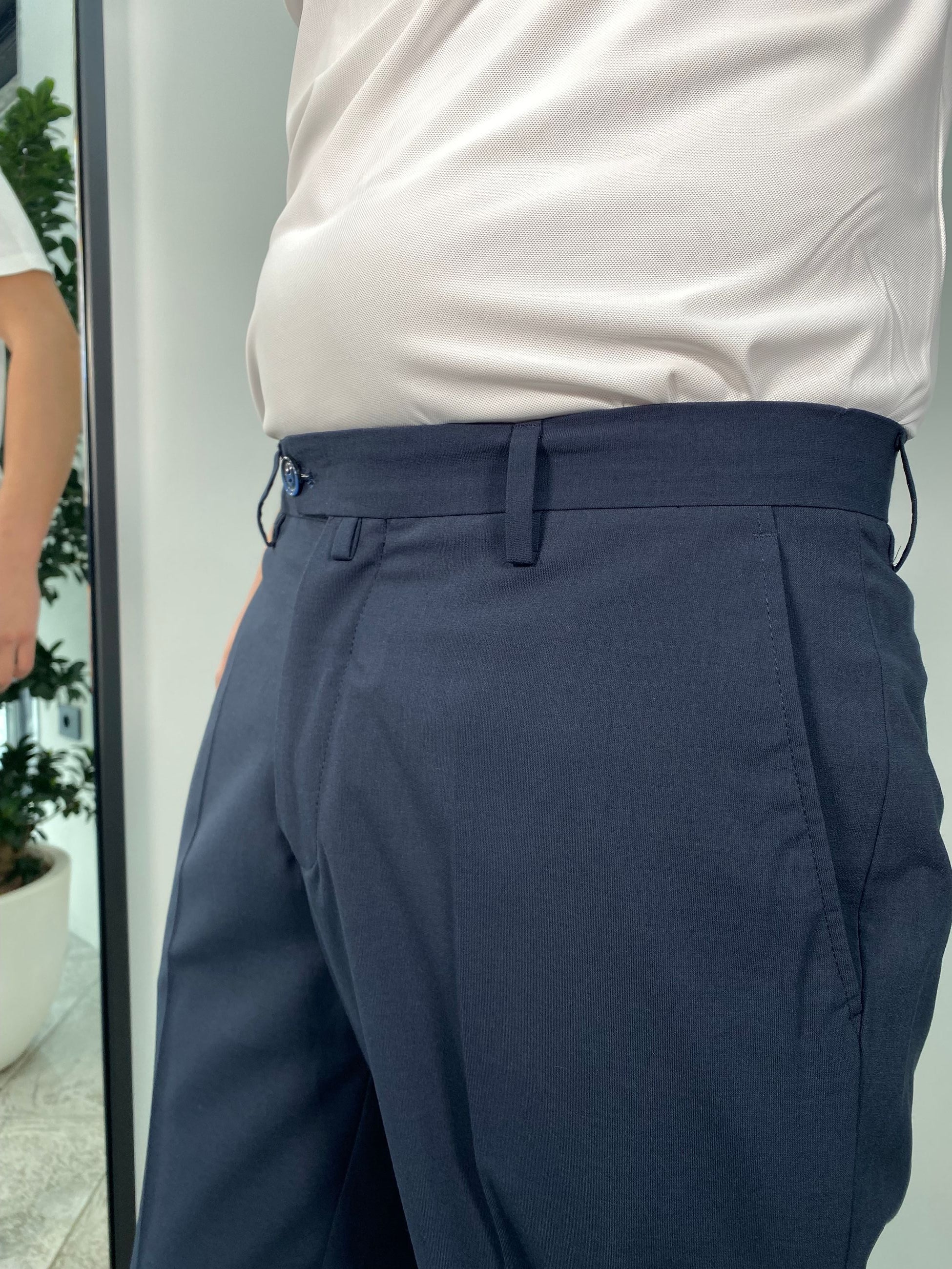 PANTALONE SARTORIALE TASCA AMERICA IN TESSUTO ELASTICIZZATO CON FIBRA DI BAMBU' - REGULAR FIT GL7029H.BLU