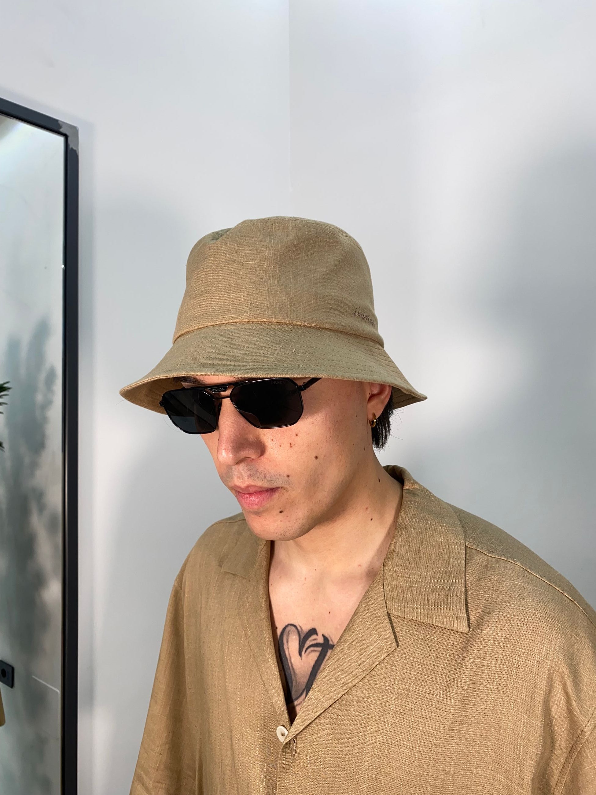 CAPPELLO BUCKET IN MISTO LINO CAP3375