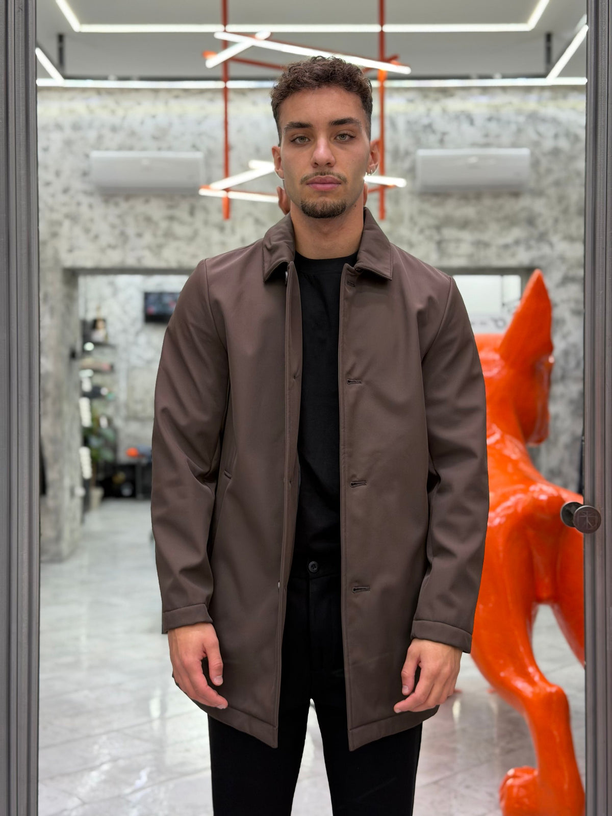 TRENCH IN TESSUTO SOFTSHELL ED INTERNO IN PILE - REGULAR FIT MK9940063-26.MOR