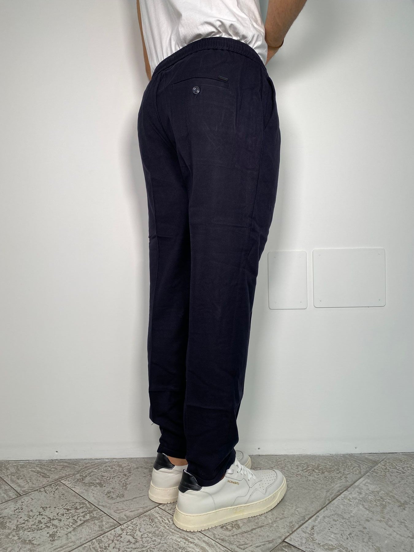PANTALACCIO BRED IN MISTO LANA ELASTICIZZATO CON RISVOLTINO - REGULAR FIT