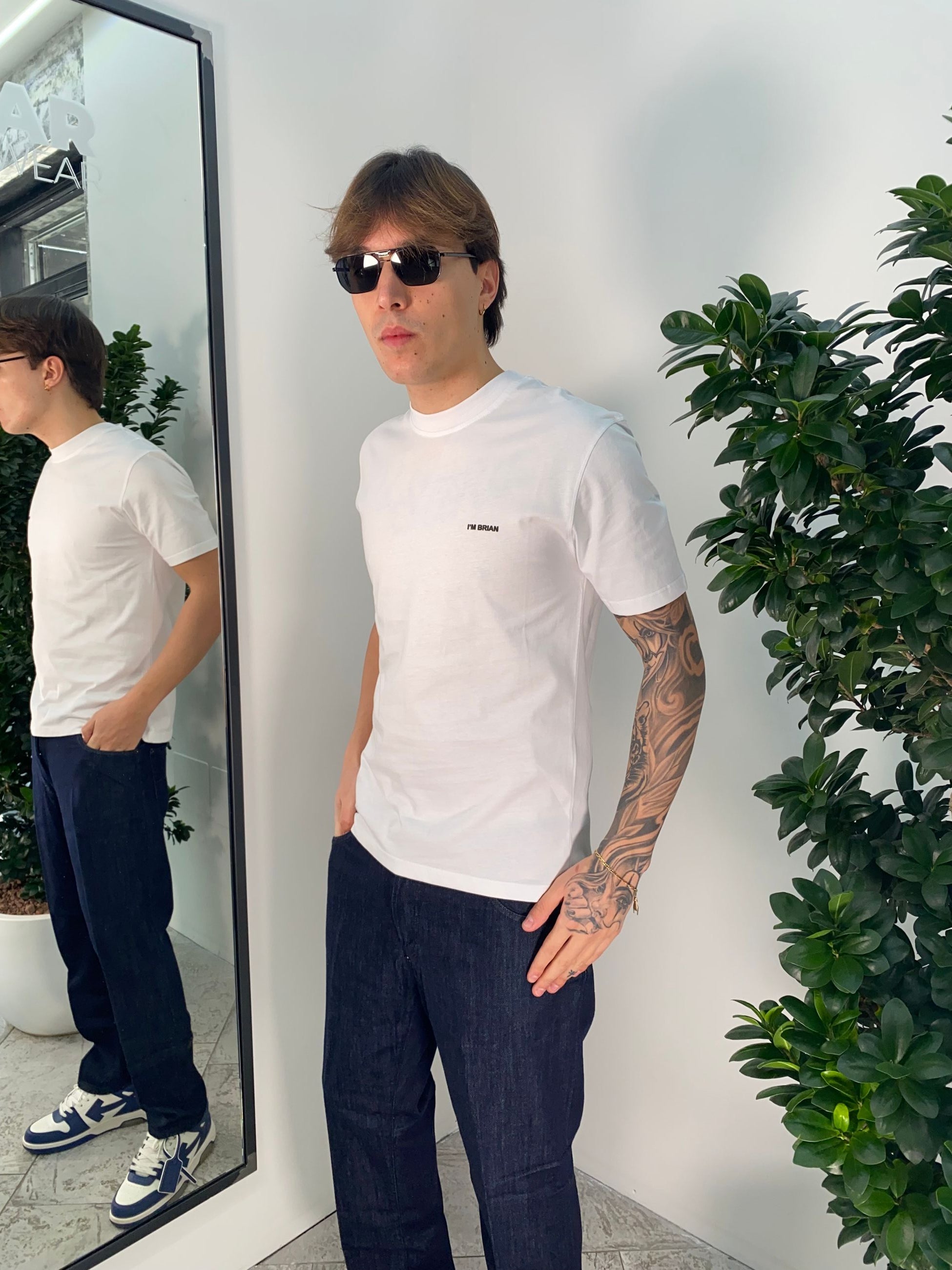 T-SHIRT CON LOGO LATO CUORE IN 100% COTONE - REGULAR FIT TS3329.BIA