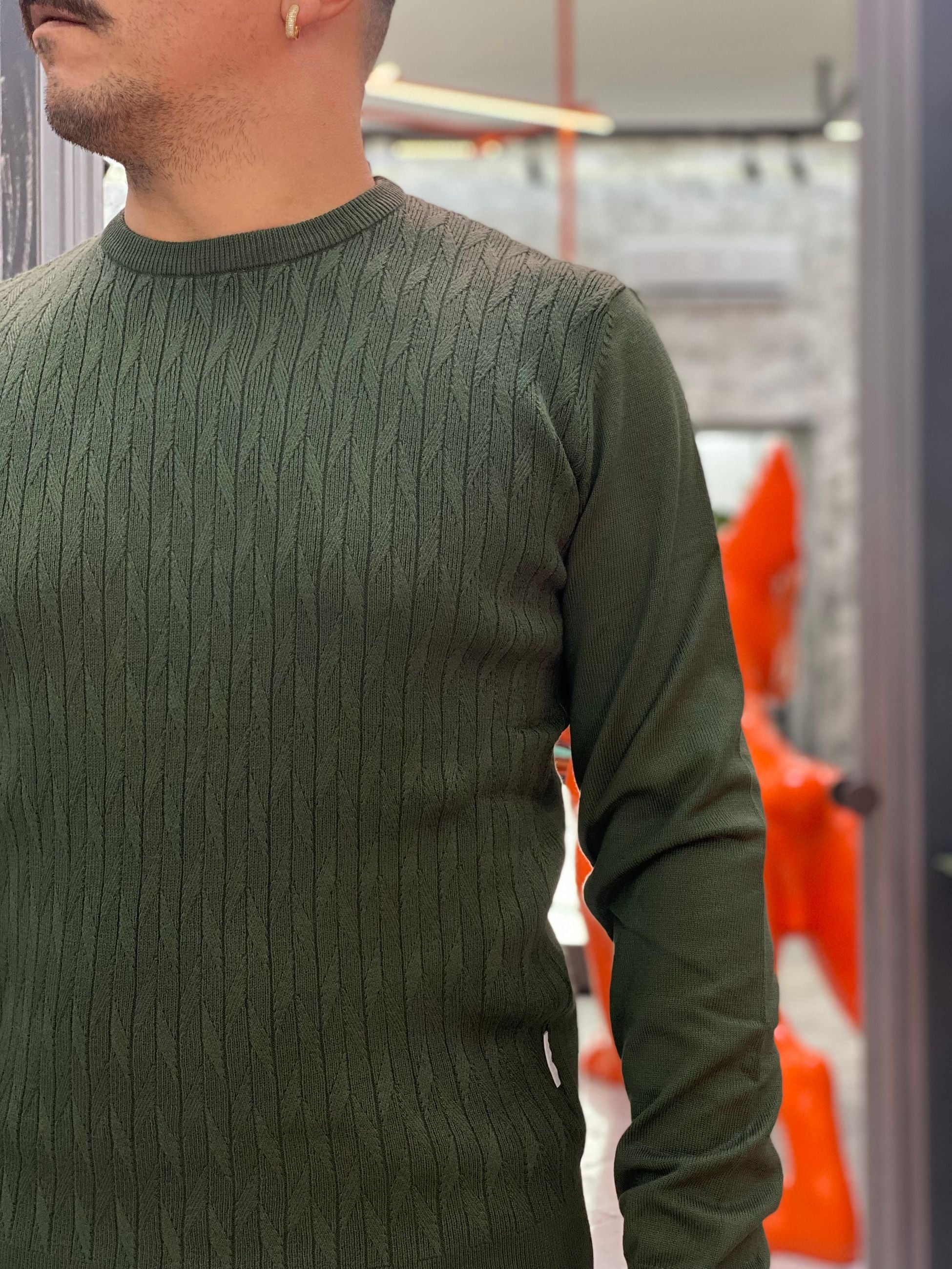 MAGLIA GIROCOLLO IN MORBIDA VISCOSA CON TRAMA ZIG ZAG - REGULAR FIT MI3086SS.EDE