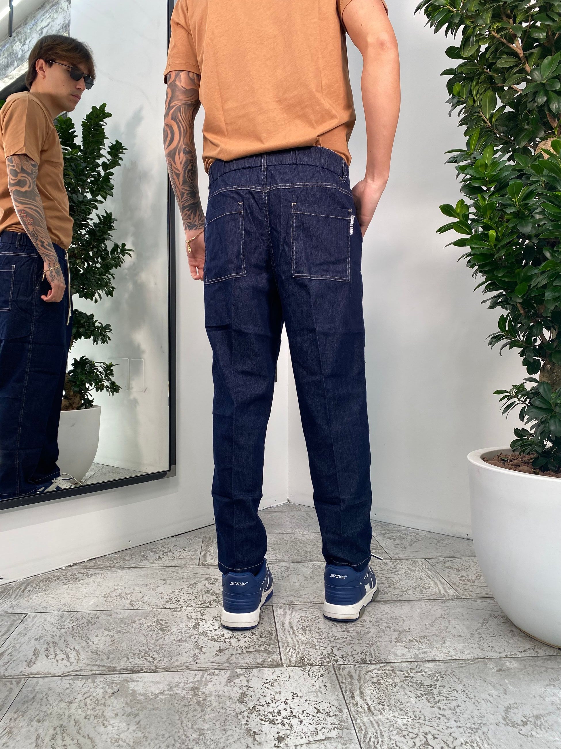 JEANS TASCA AMERICA CON COULISSE IN VITA - RELAXED FIT GLW030G-S25
