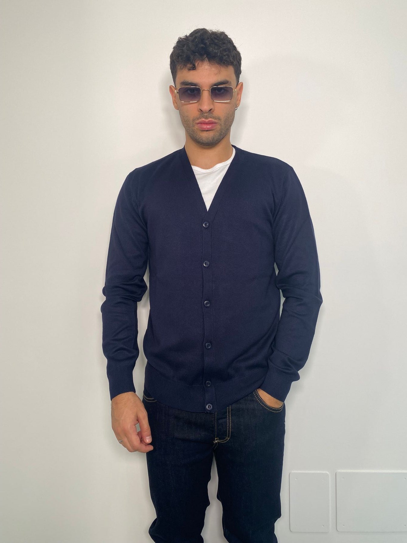 CARDIGAN BASIC IN MISTO VISCOSA - REGULAR FIT