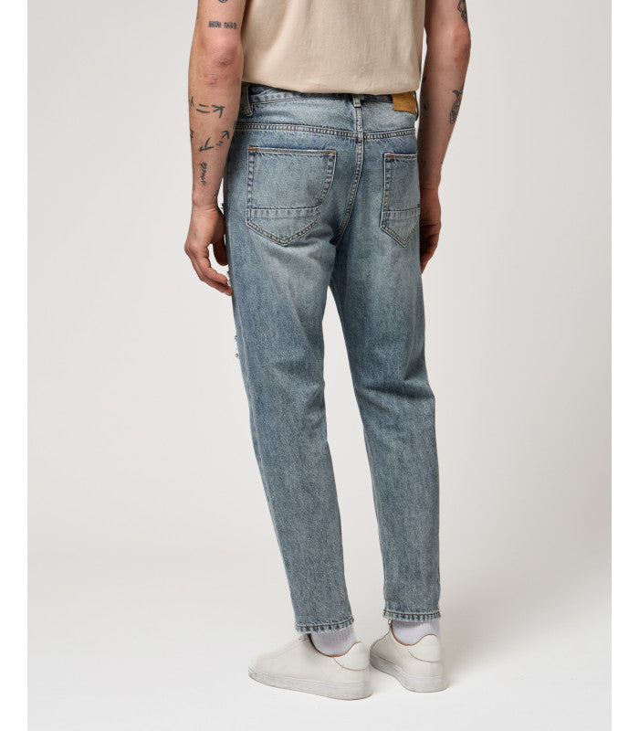 JEANS GRANT IN TELA FERMA CON MACRO ABRASIONI A TOPPA - CARROT FIT GL6339Q