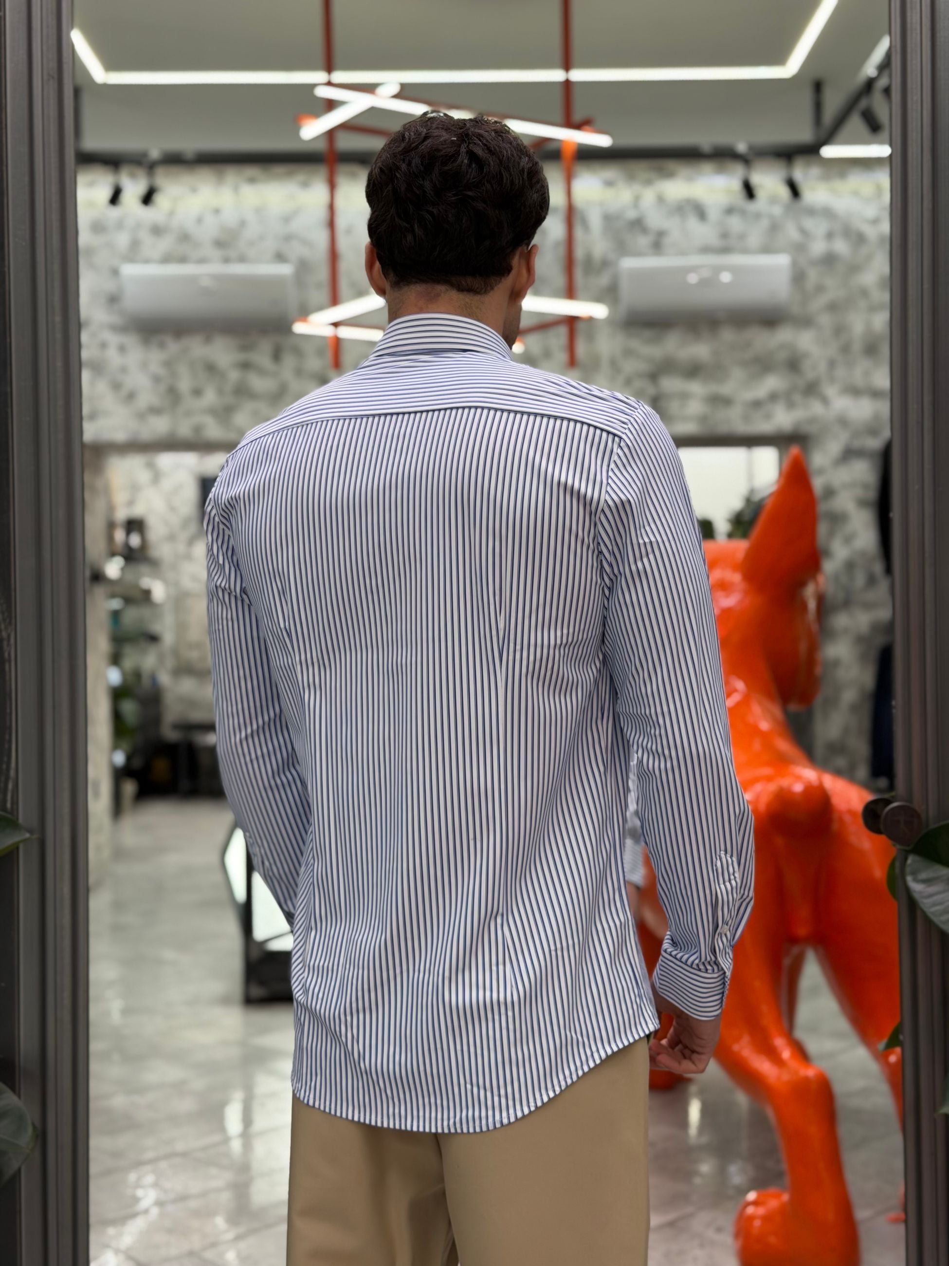 CAMICIA NO STIRO IN TESSUTO PREMIUM FANTASIA RIGHE - REGULAR FIT FIO4231