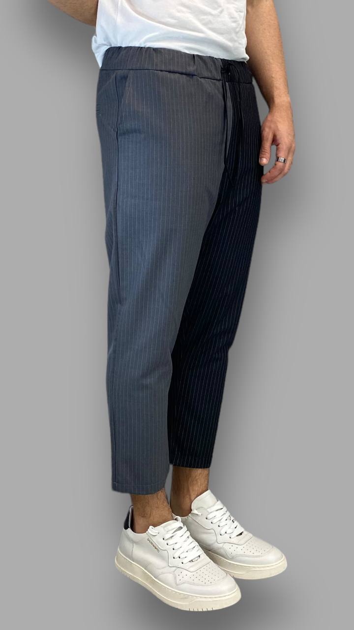 PANTALACCIO GESSATO BICOLOR IN TESSUTO ELEGANTE - REGULAR FIT