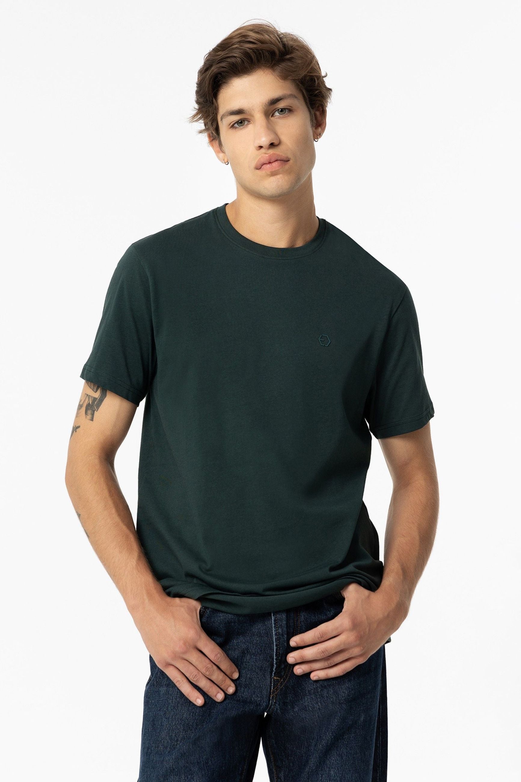 T-SHIRT BARTON BASIC IN 100% COTONE CON LOGO LATO CUORE - REGULAR FIT 10048304.VBOS