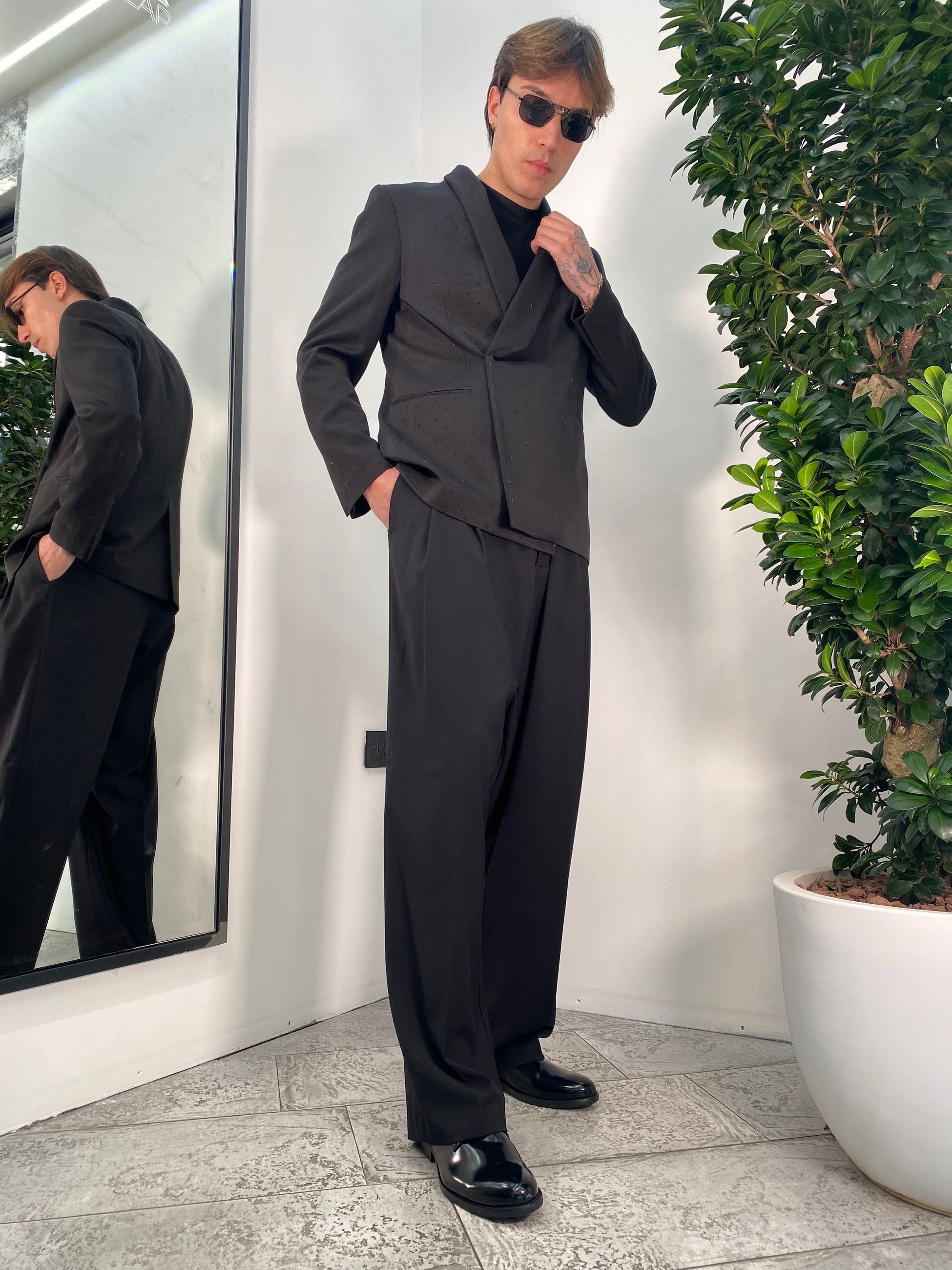 PANTALONE DA COORDINATO FONDO AMPIO CON DOPPIA PINCE - RELAXED FIT PA3261.NER