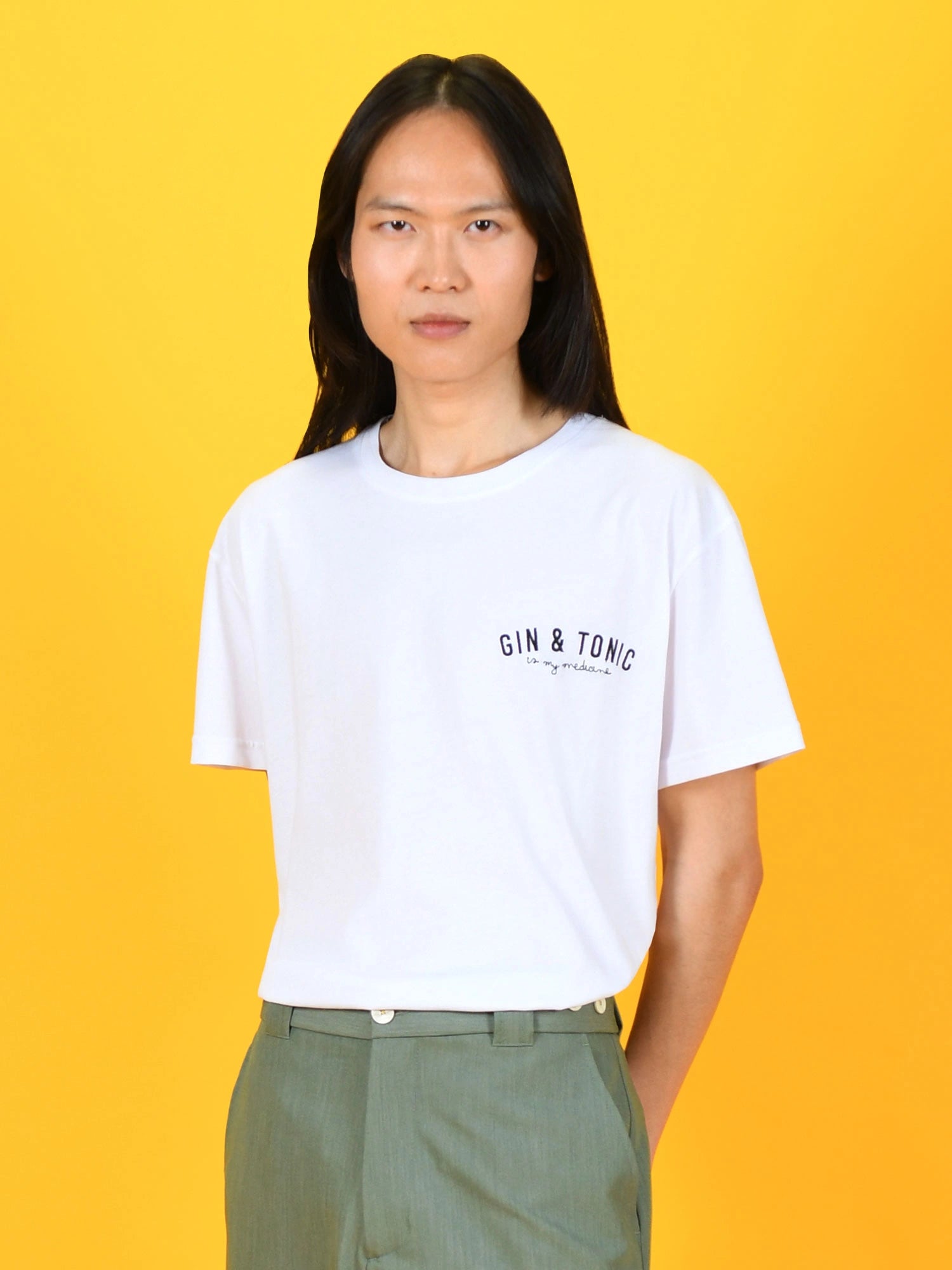 T-SHIRT IN PURO COTONE CON RICAMO GIN & TONIC LATO CUORE - REGULAR FIT M-261075