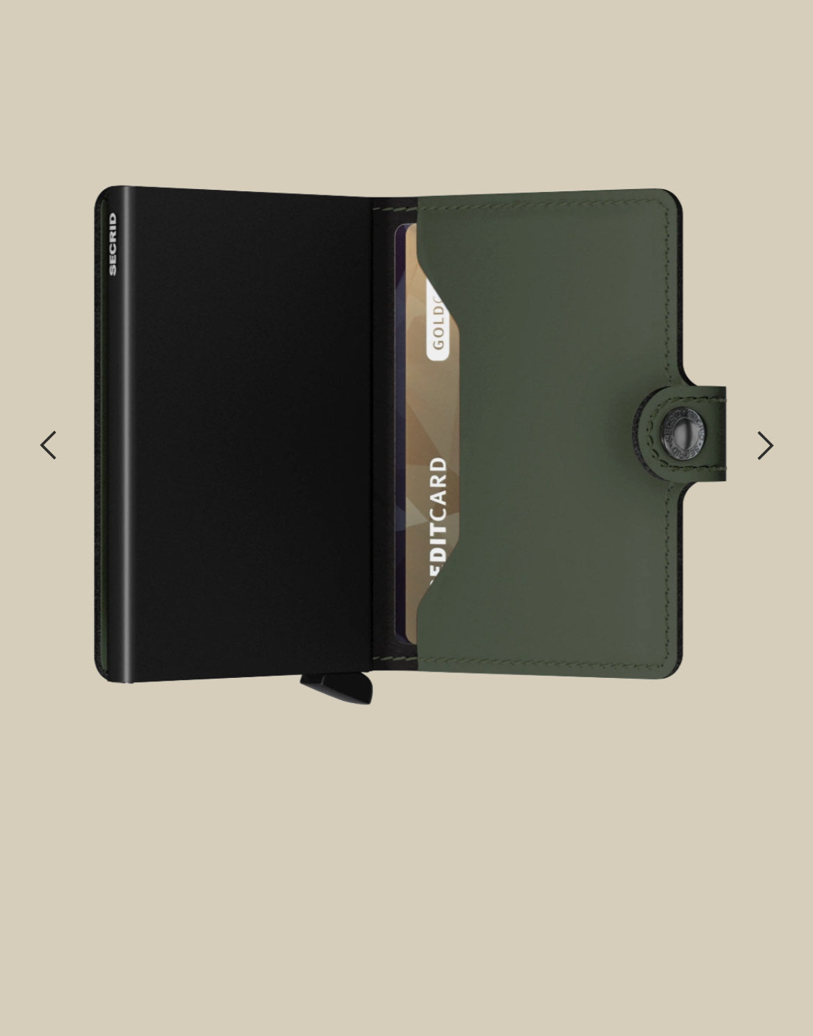 MINIWALLET PORTA CARTE E BANCONOTE IN MORBIDA PELLE OPACA MM-GREEN-BLACK
