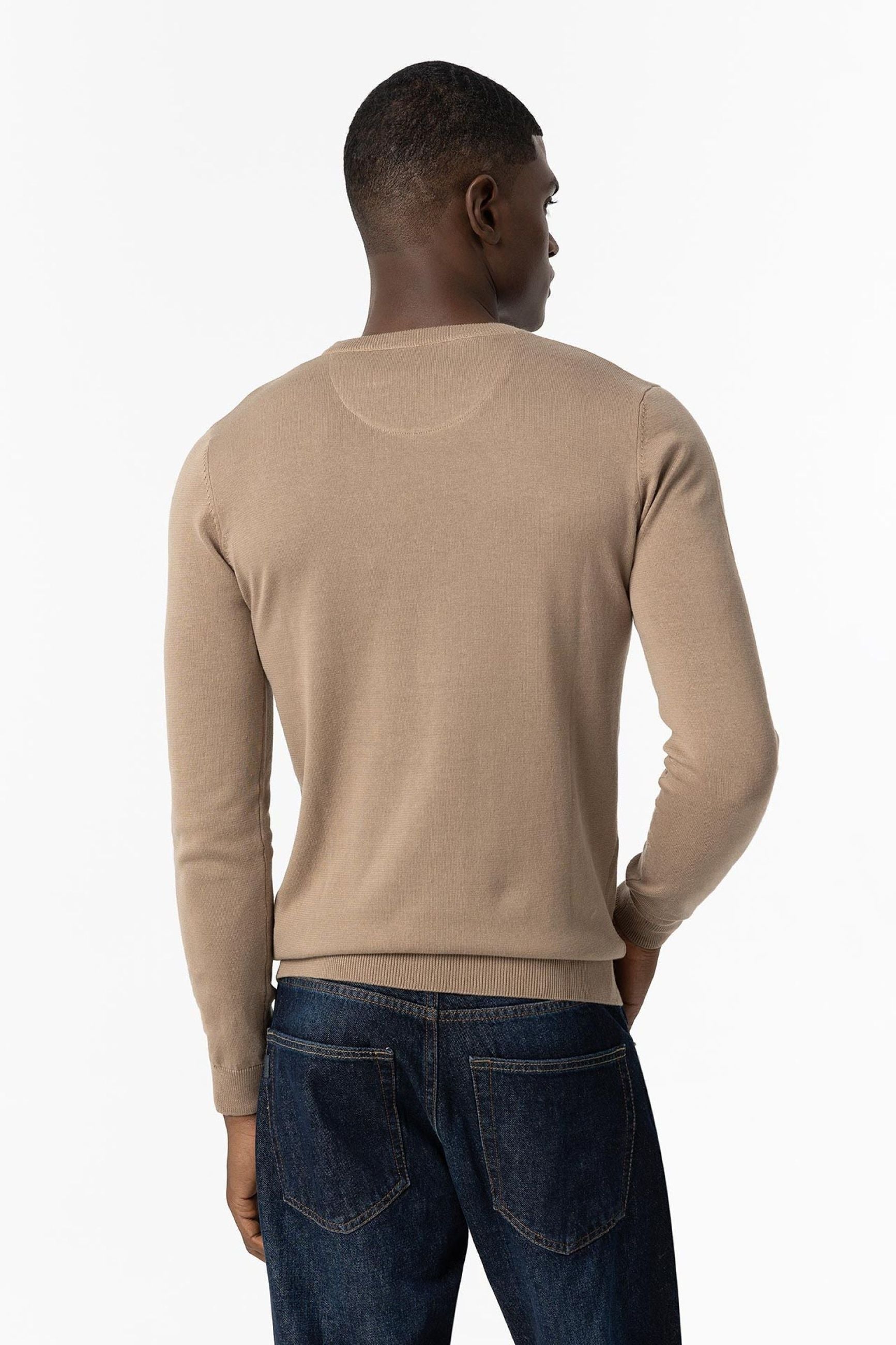 MAGLIA GIROCOLLO BOSS IN 100% COTONE - REGULAR FIT 10041585.BEI