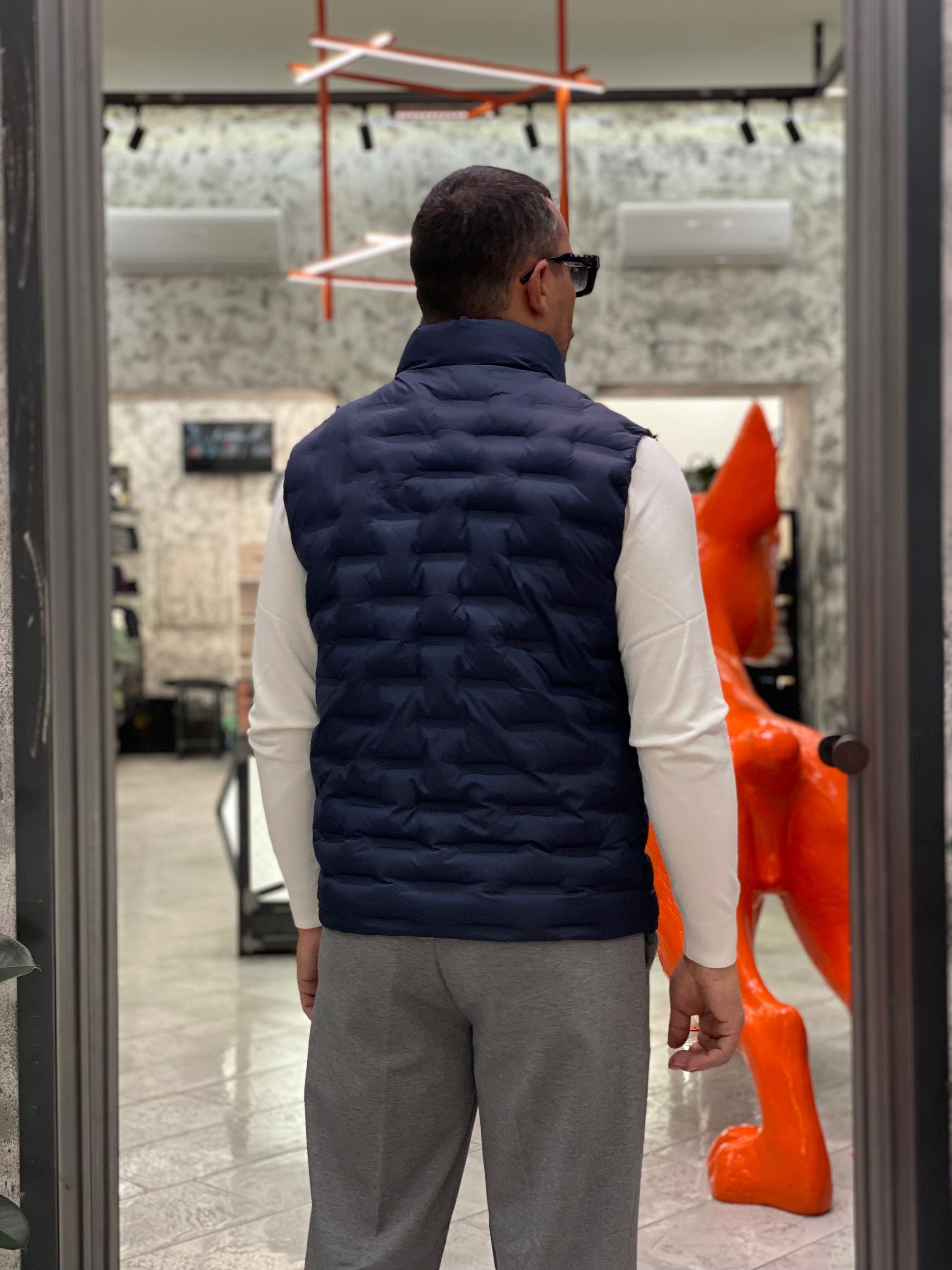 GIUBBINO SMANICATO LUPETTO TRAPUNTATO IN TESSUTO SOFTSHELL STRETCH - REGULAR FIT MK9940026.BLU