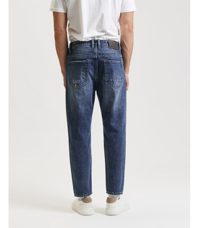 JEANS MIKE 5 TASCHE CON STRAPPI EVIDENTI - CARROT CROPPED FIT GL622Y-F25