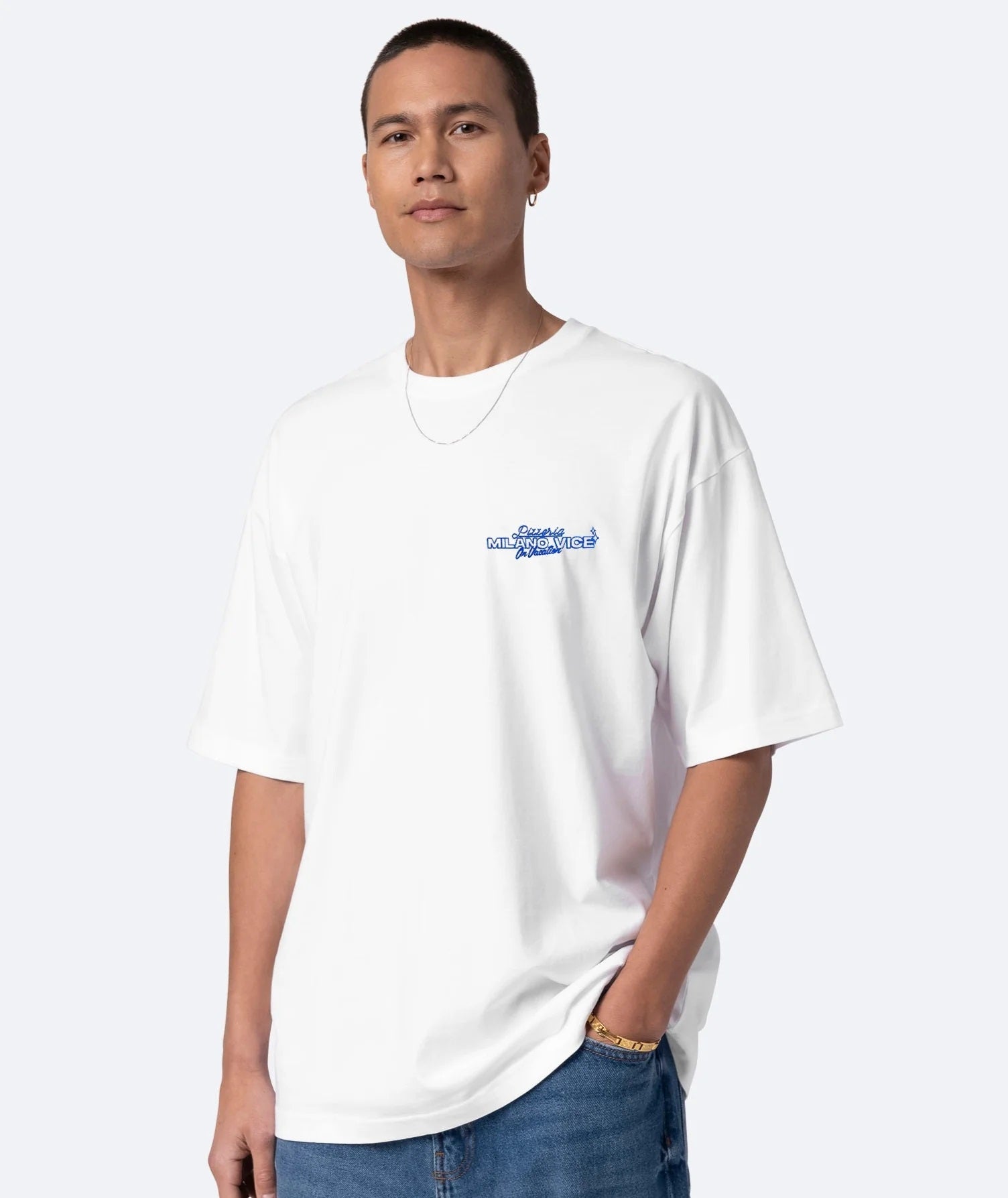T-SHIRT UNISEX MILANO VICE X ON VACATION WORK SLICE BALANCE - OVERSIZE FIT