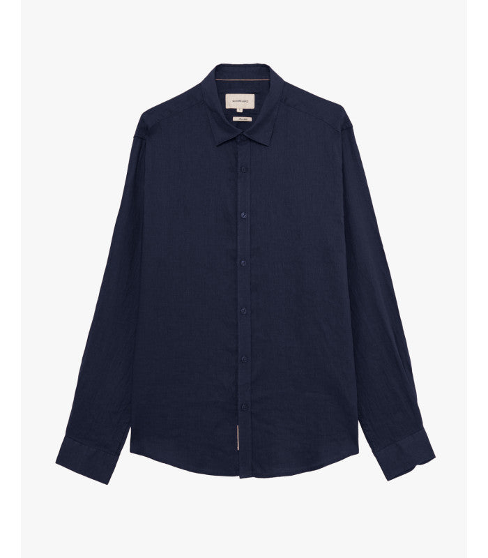CAMICIA IN 100% PURO LINO COLLO ALL'ITALIANA - REGULAR FIT GL7619S-S25.BLU