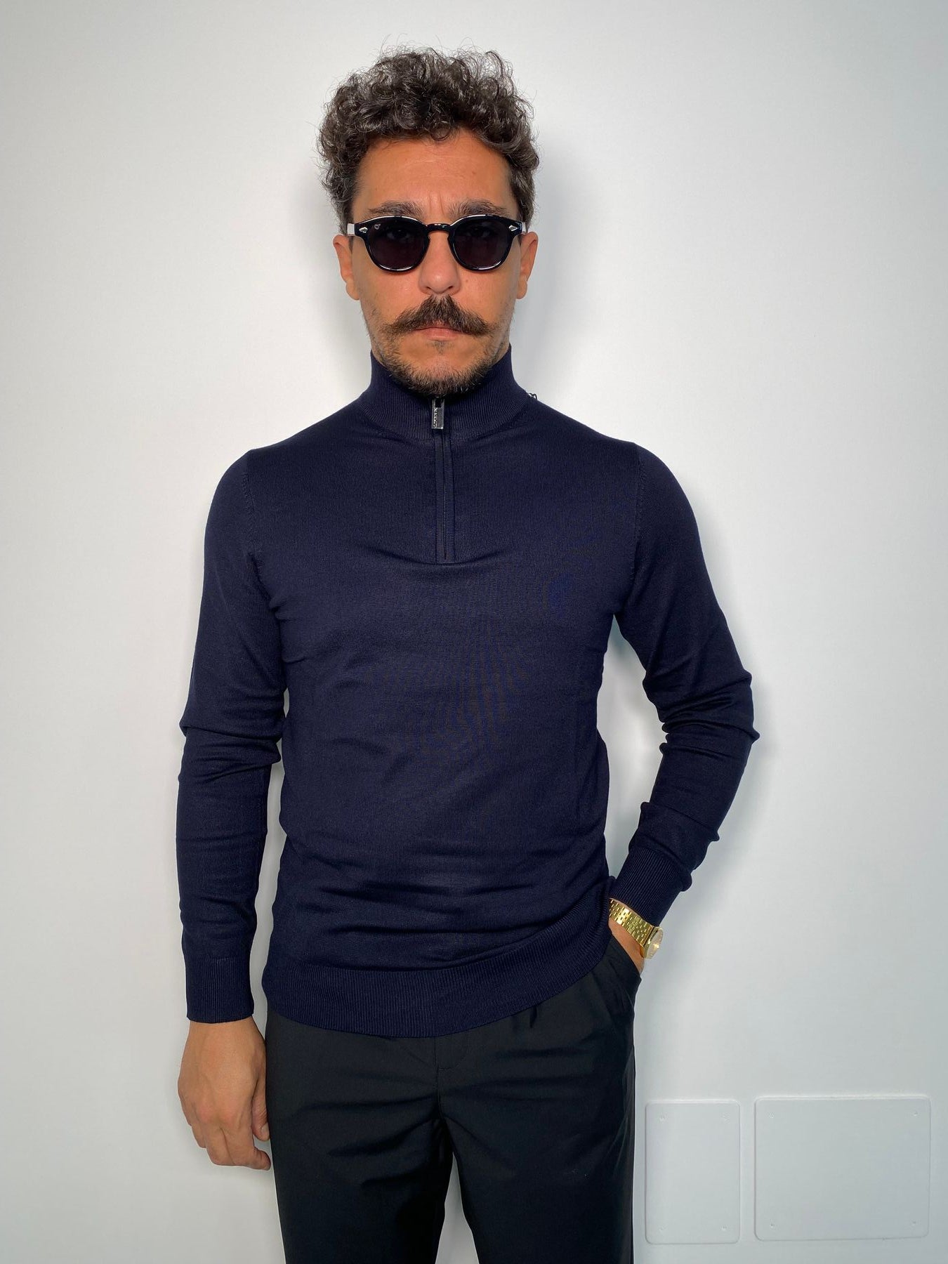 MAGLIA MEZZA ZIP IN MISTO VISCOSA FINEZZA 12 - REGULAR FIT