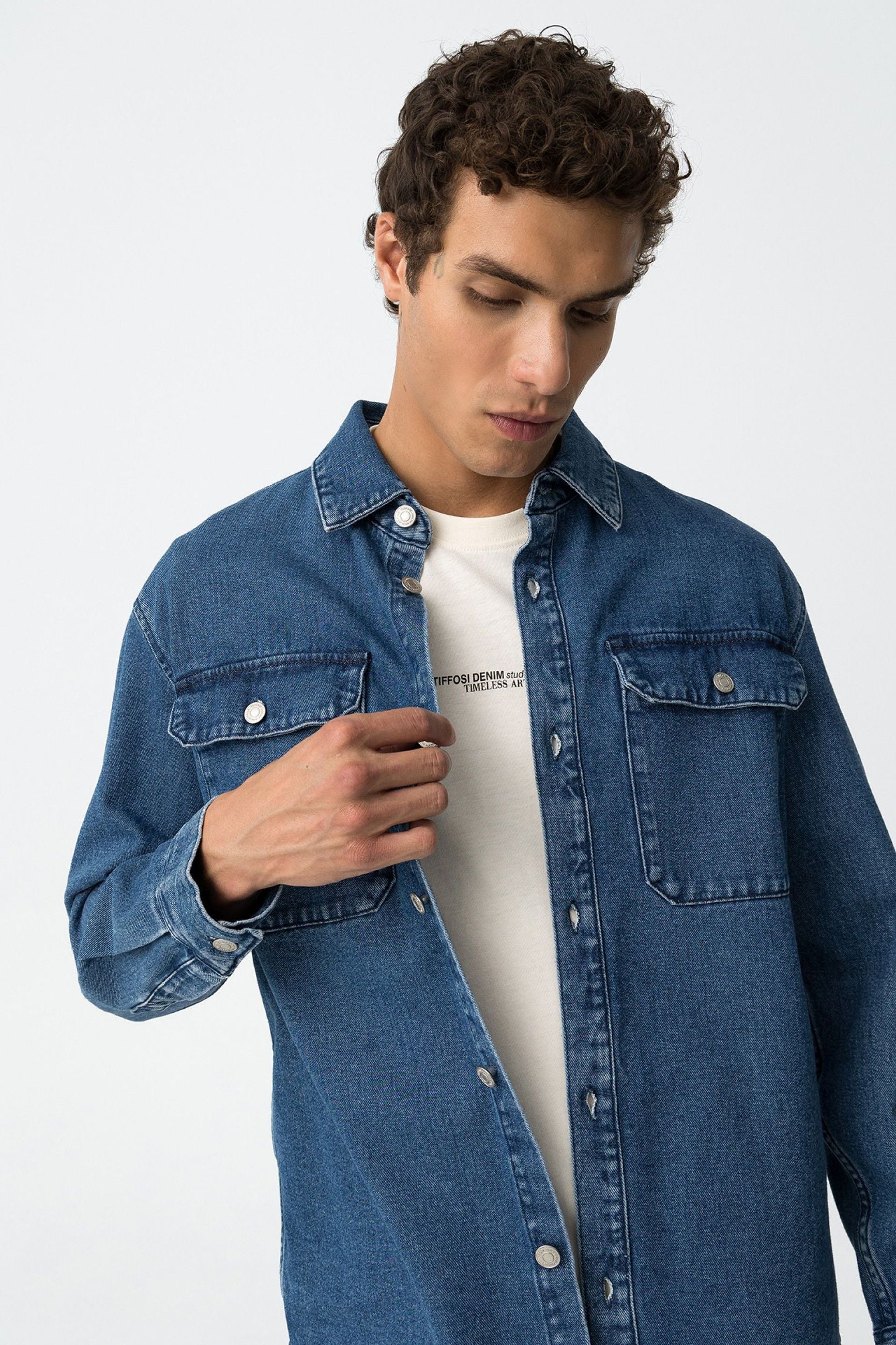 OVERSHIRT CALEB IN DENIM CON TASCHINI - RELAXED FIT 10062466